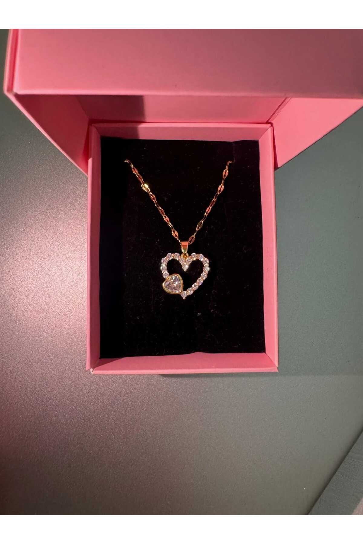 Butik kalp detay kolye