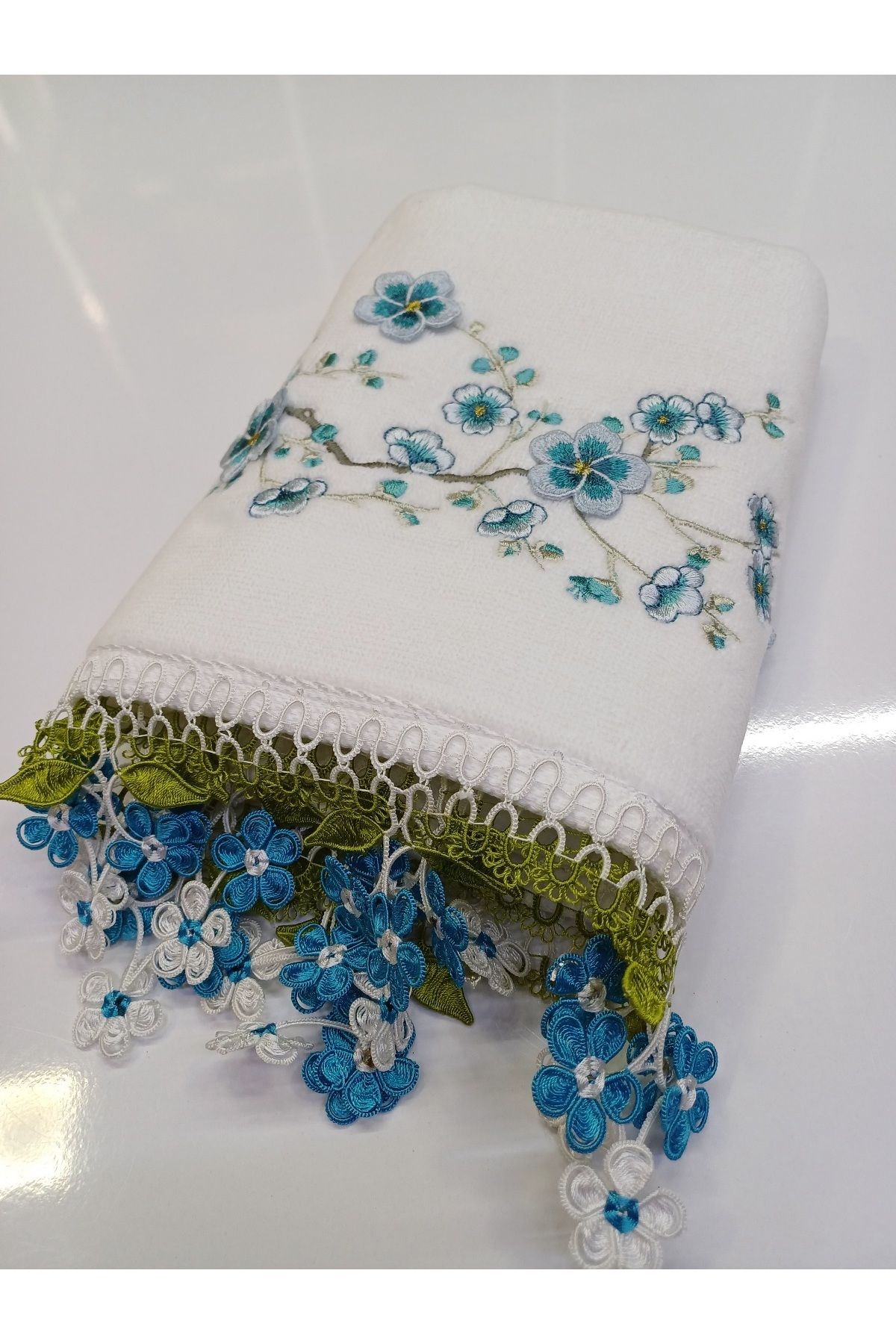 Butik El örgüsü oyalı el havlusu