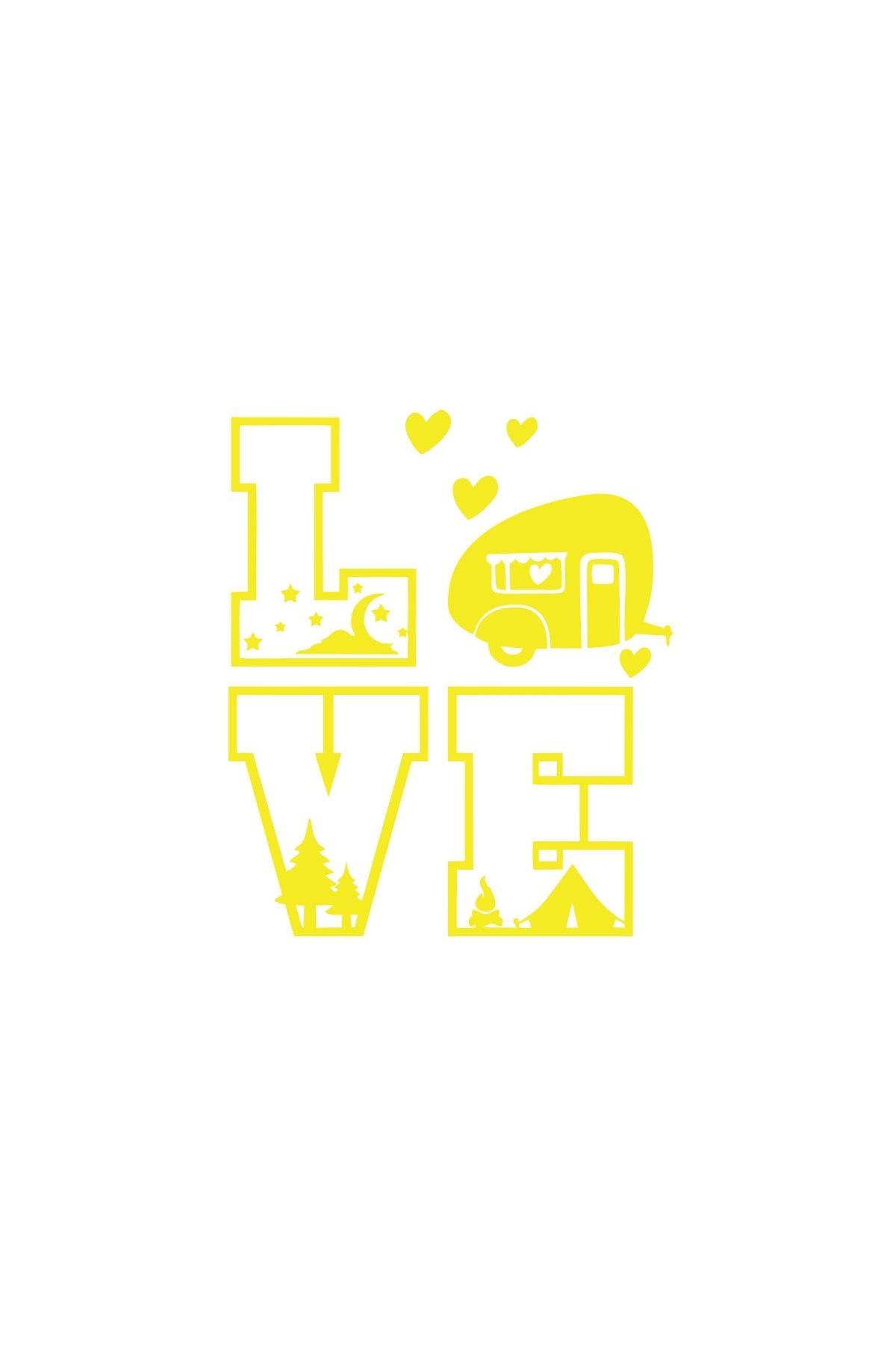 Reysa Tasarım Love Sticker 17x17 Cm Sarı