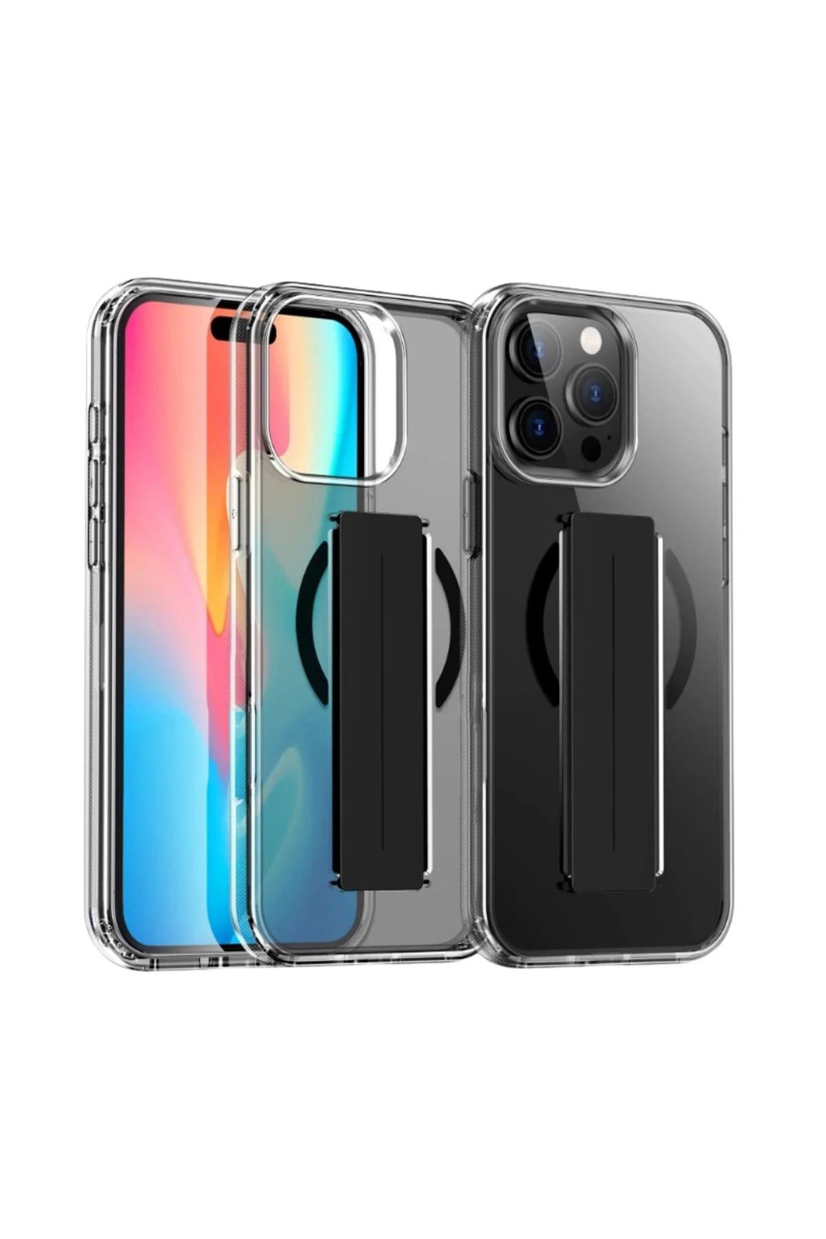 CepteToptan Joko iPhone 15 Pro Max Kılıf Alfa Magsafe Standlı Kapak - Siyah