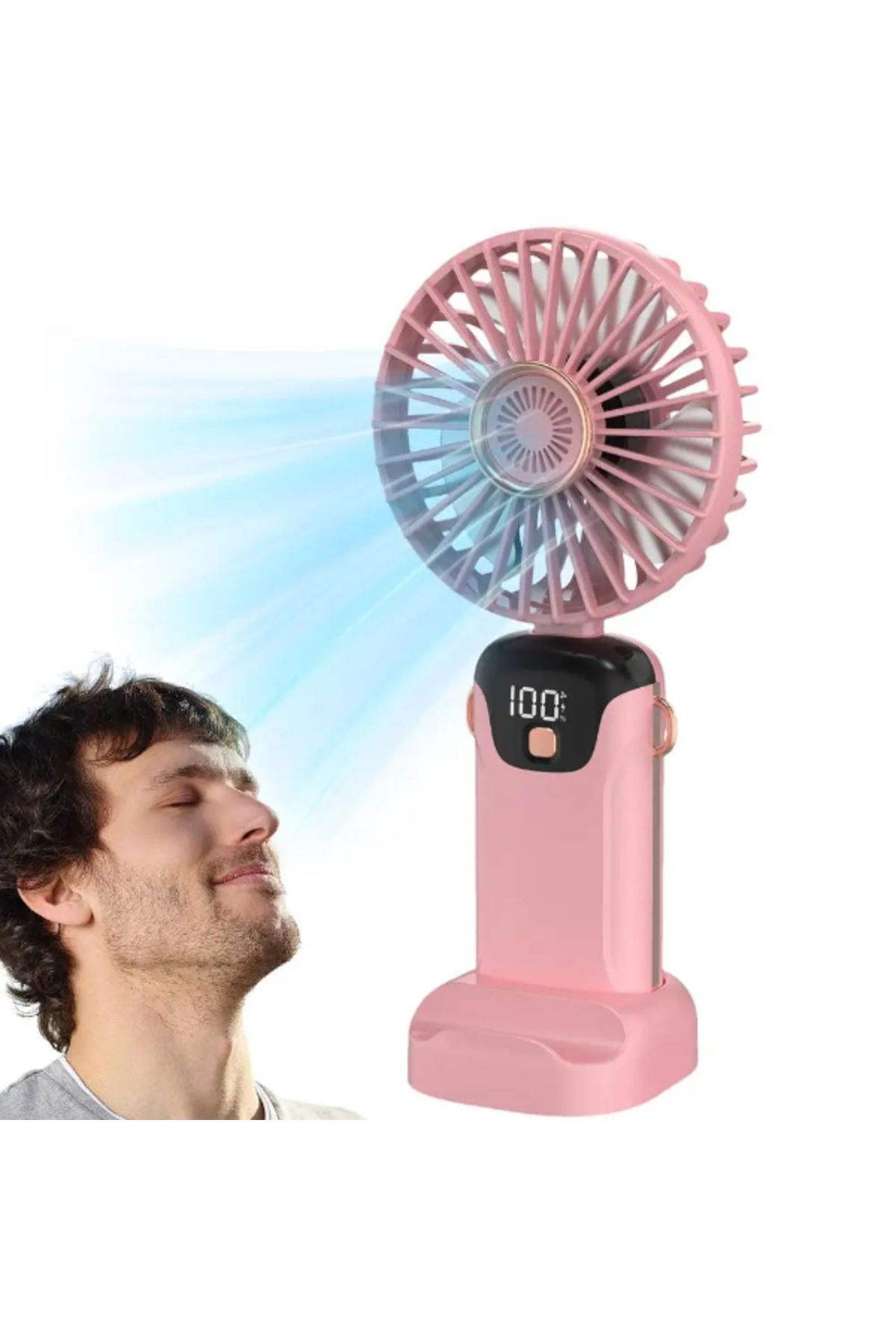Seçkin Trend USB Şarjlı Taşınabilir Katlanabilir El Fanı Pembe Renk