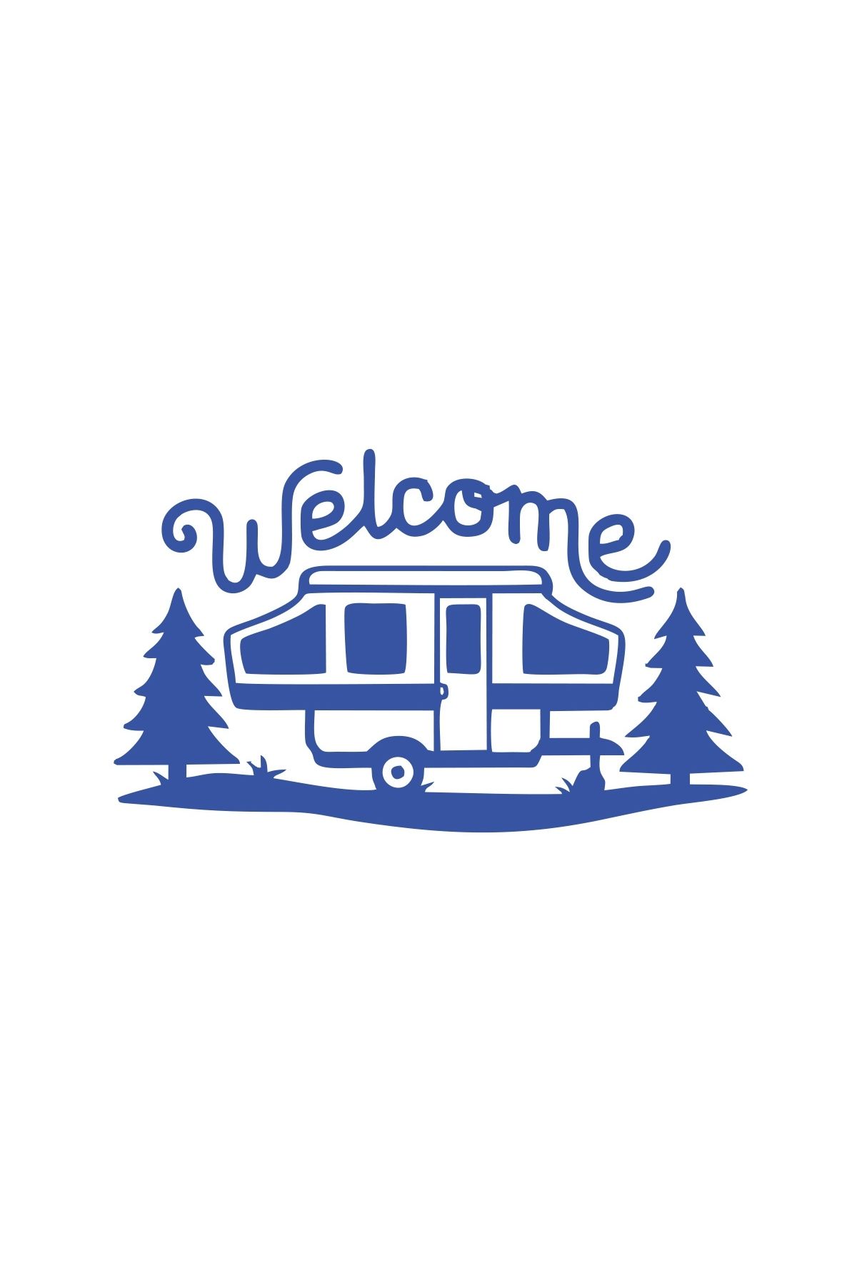 Reysa Tasarım Welcome Karavan Sticker 17x17 Cm Mavi