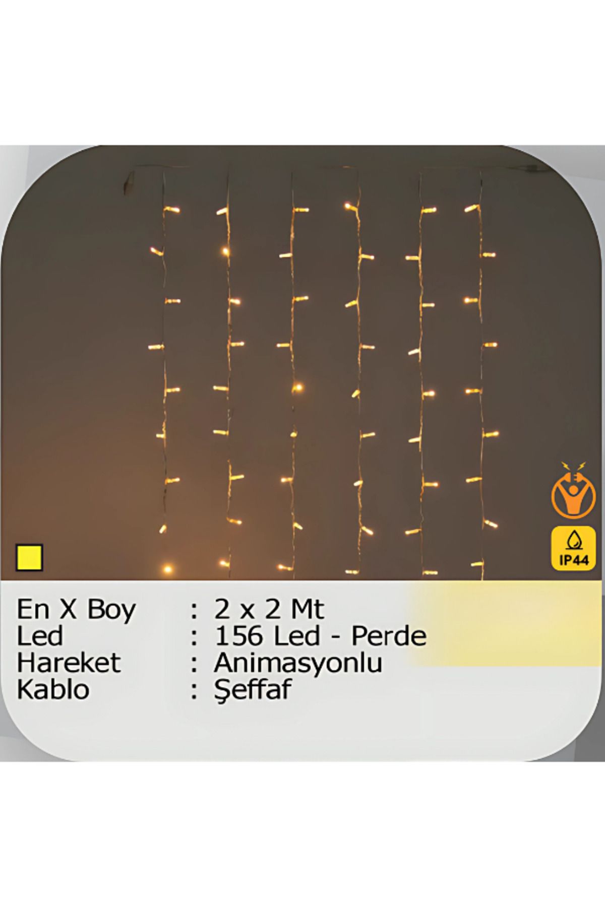 ELKHOUSE ElektrikHouse LED Peri Işığı 156 LED PERDE 2X2 METRE ANİMASYONLU