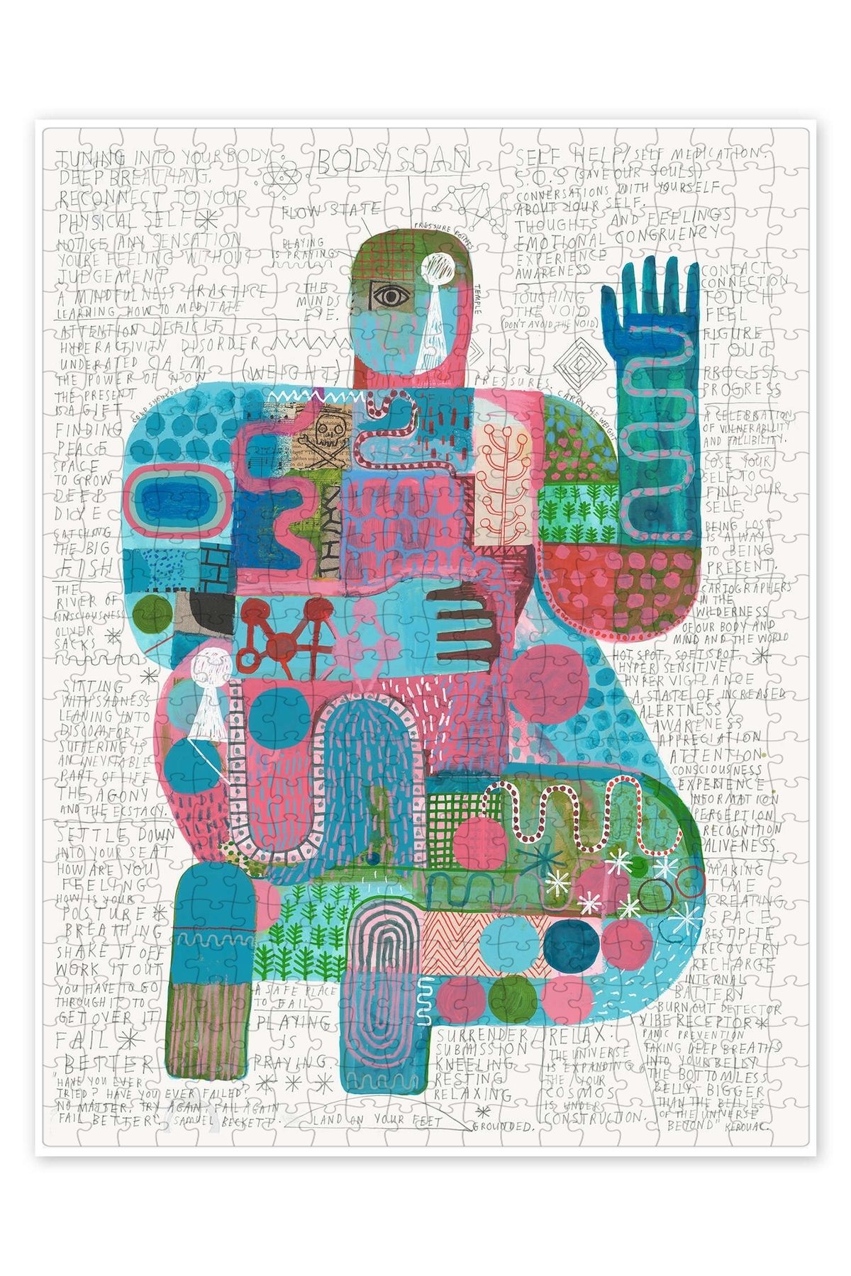 Jeronkarji Body Scan 4, 2023 500 Parça Puzzle Yapboz Bohem Soyut Sanat Temalı