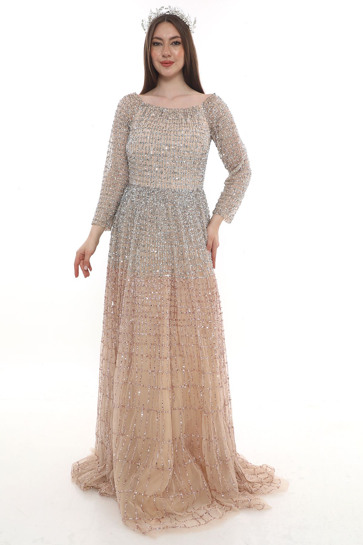 GATSBYLADY LONDON ASUELA - EL İŞLEMELİ , TAŞ VE PUL DETAYLI ELBİSE