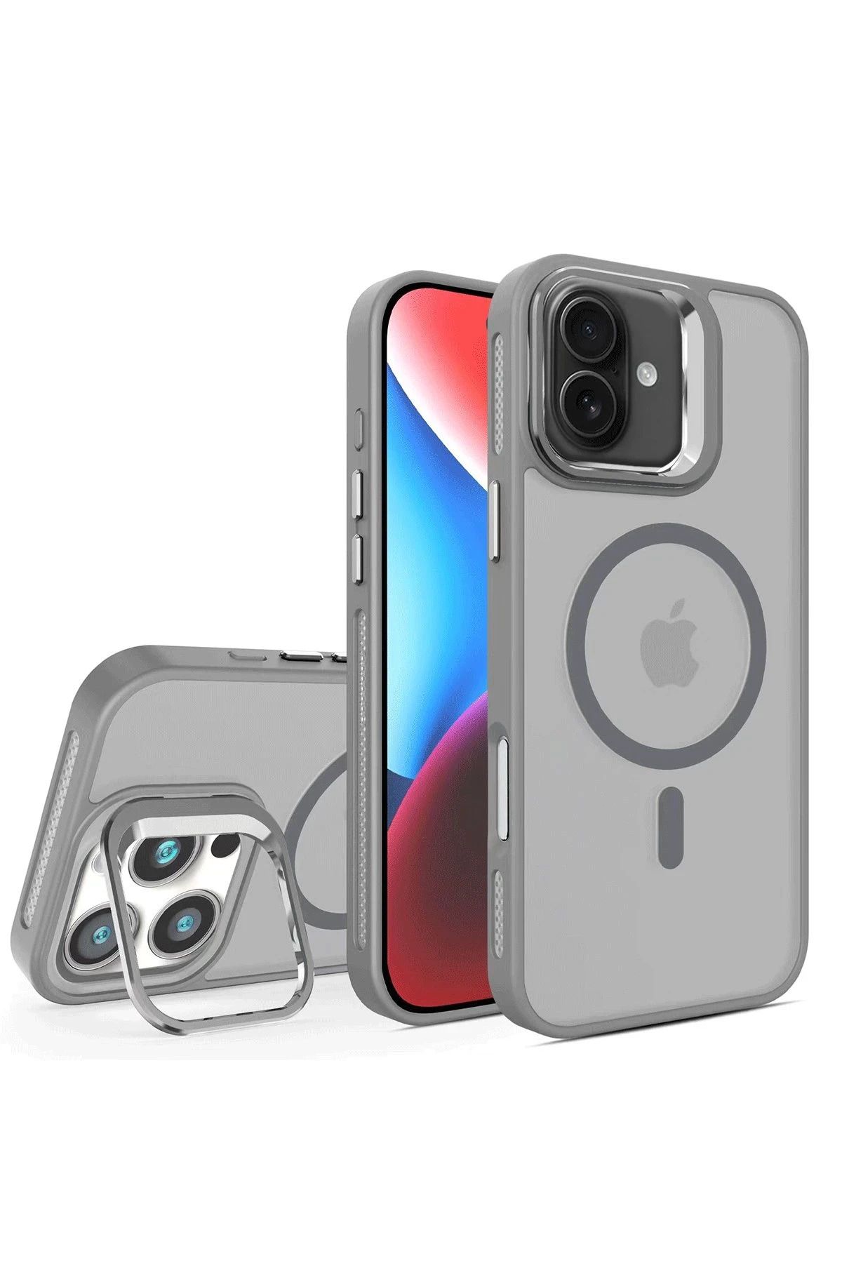 CepteToptan Joko iPhone 16 Plus Flet Lens Magsafe Kapak - Gri