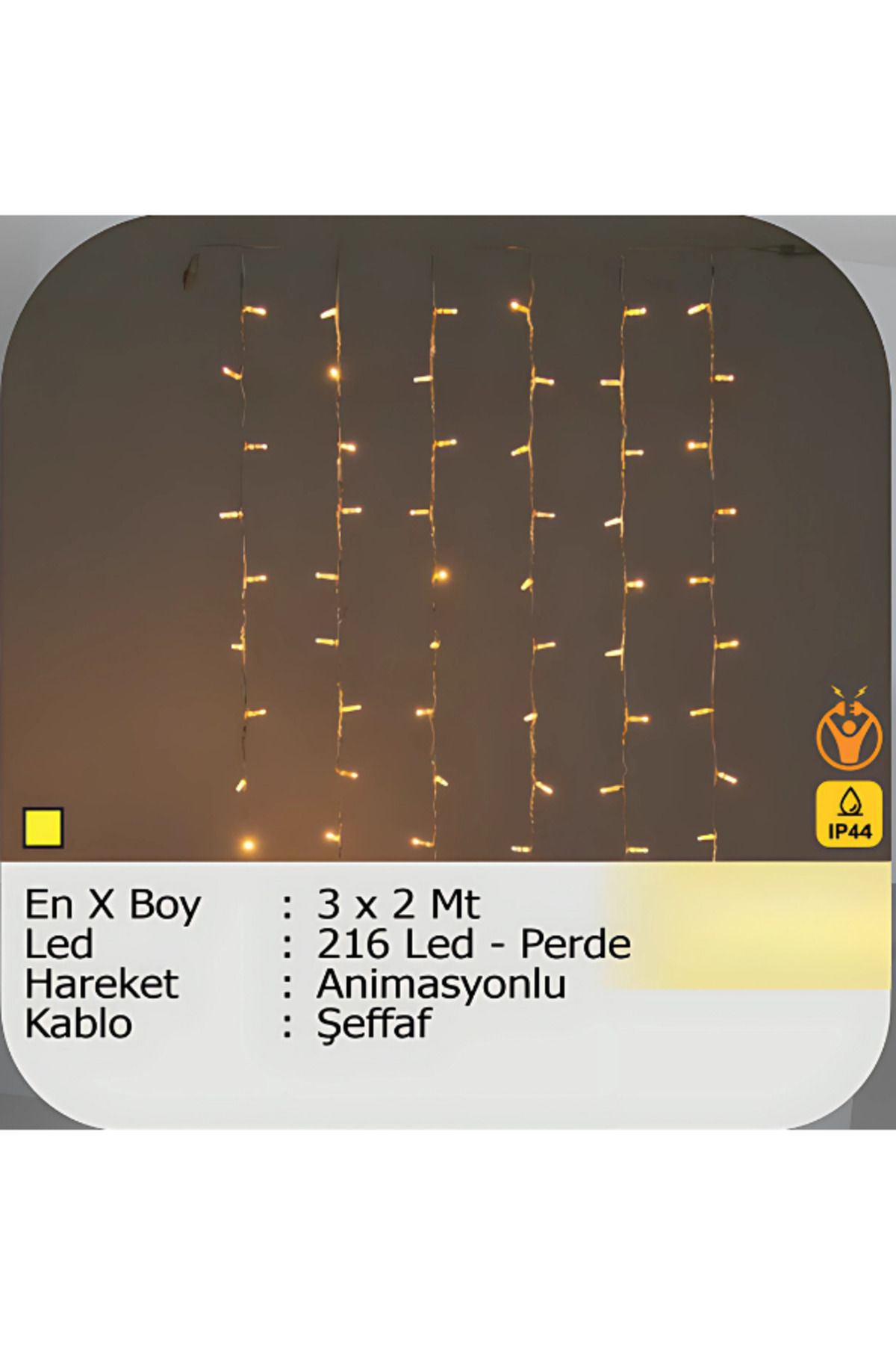 ELKHOUSE ElektrikHouse LED Peri Işığı 216 LED PERDE 3X2 METRE ANİMASYONLU