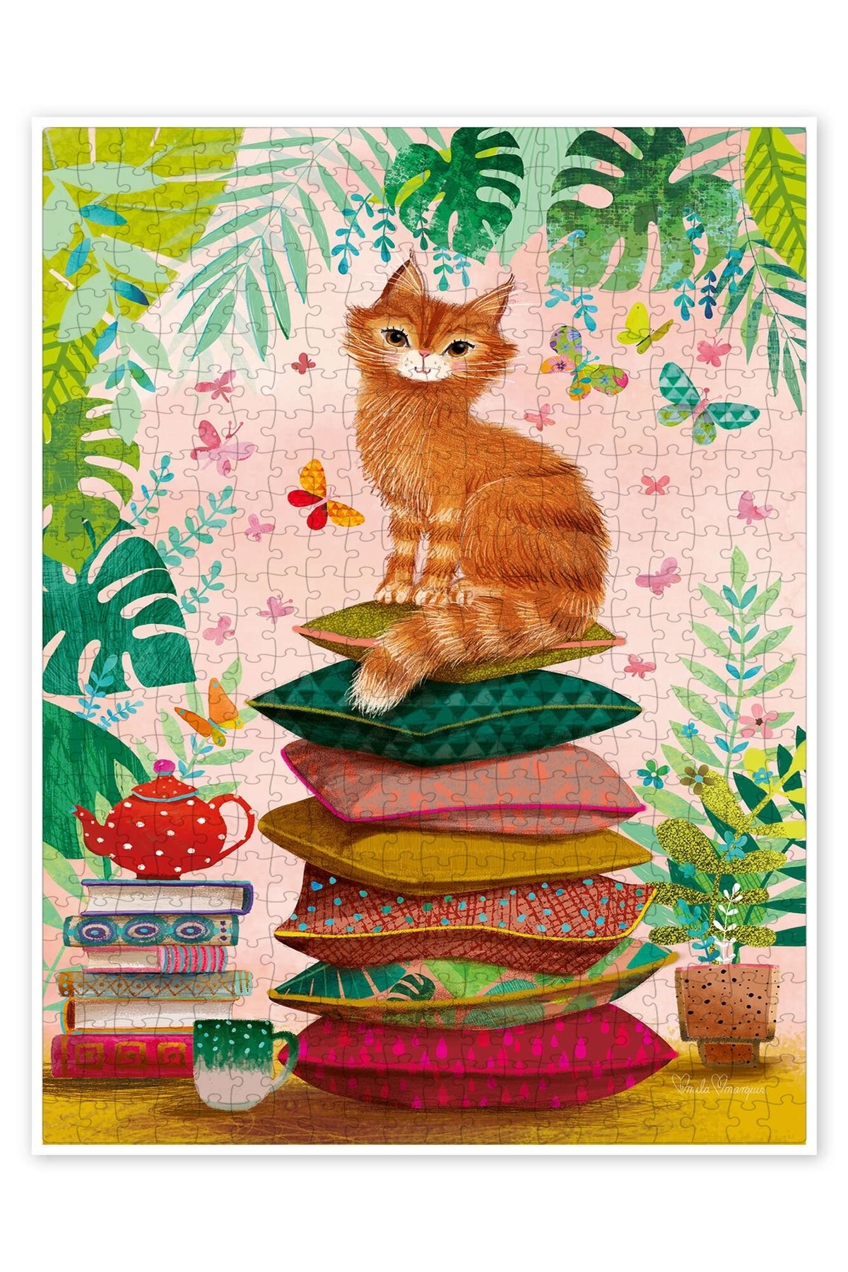 Jeronkarji Kedi Kraliçesi 500 Parça Puzzle Yapboz Kedi Köpek Temalı Doğa ve Orman Hayvanları