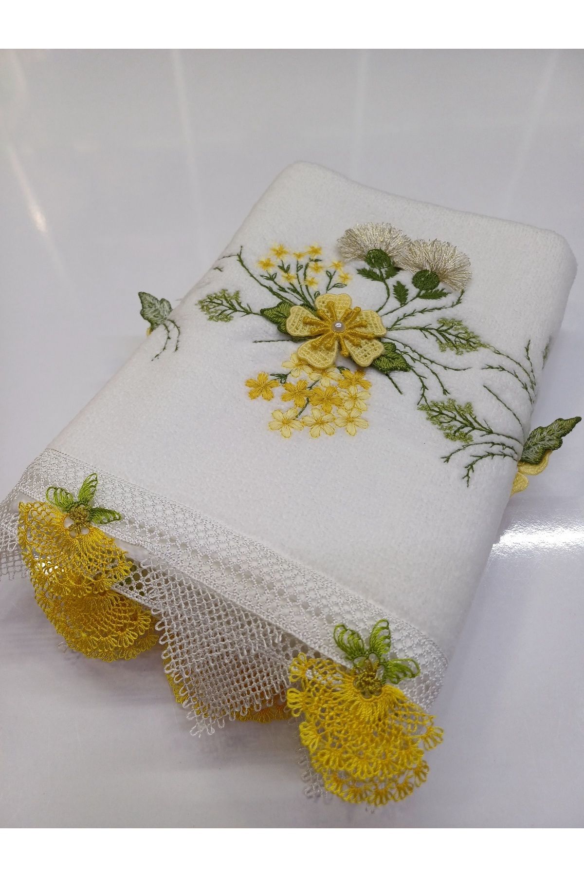 Butik El örgüsü oyalı el havlusu
