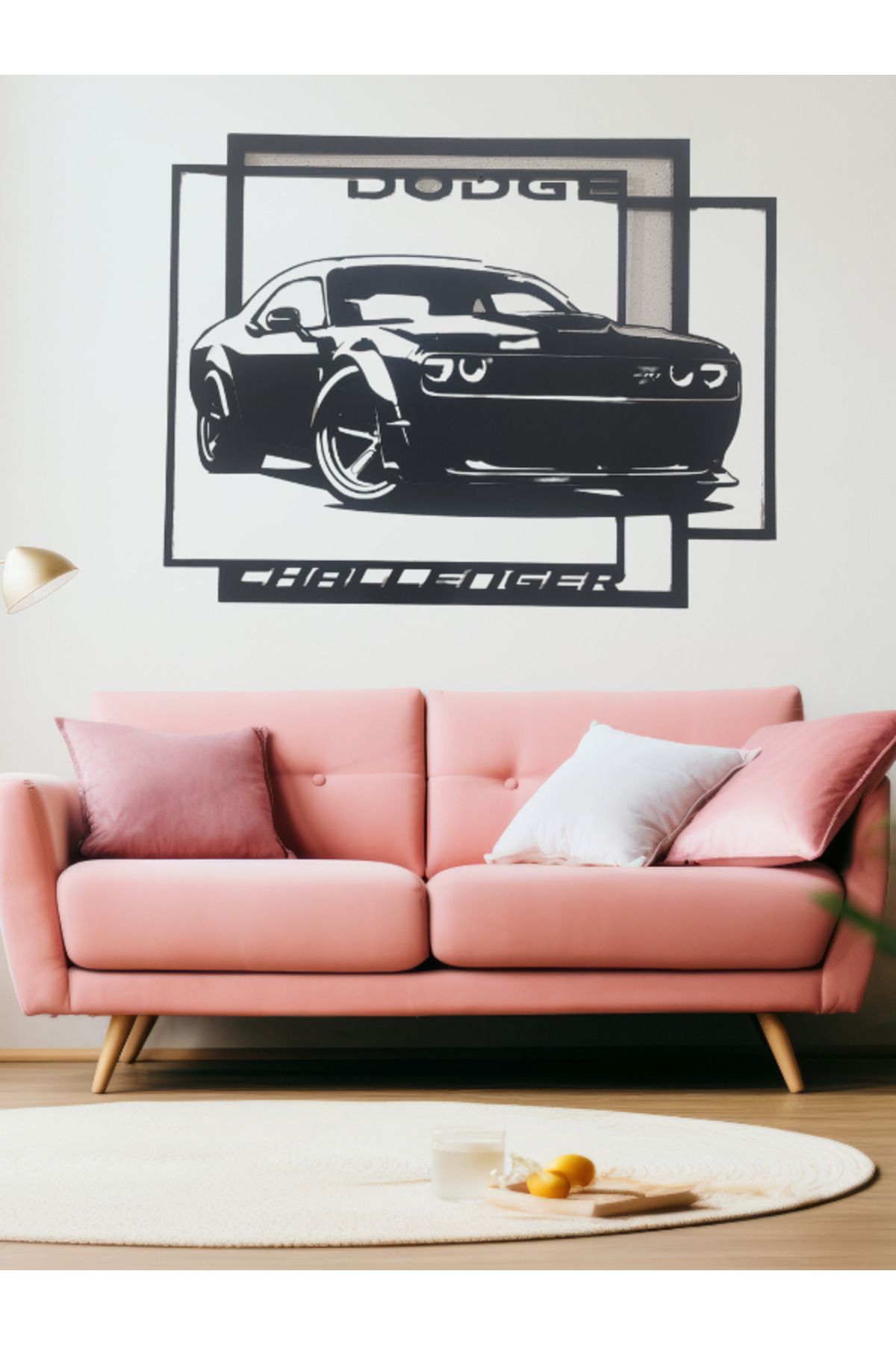 TechnoLoby Dodge CHALLENGER Dekoratif Siyah Metal Duvar Tablosu (1,5 mm kalınlık & 65 cm X 50 cm)