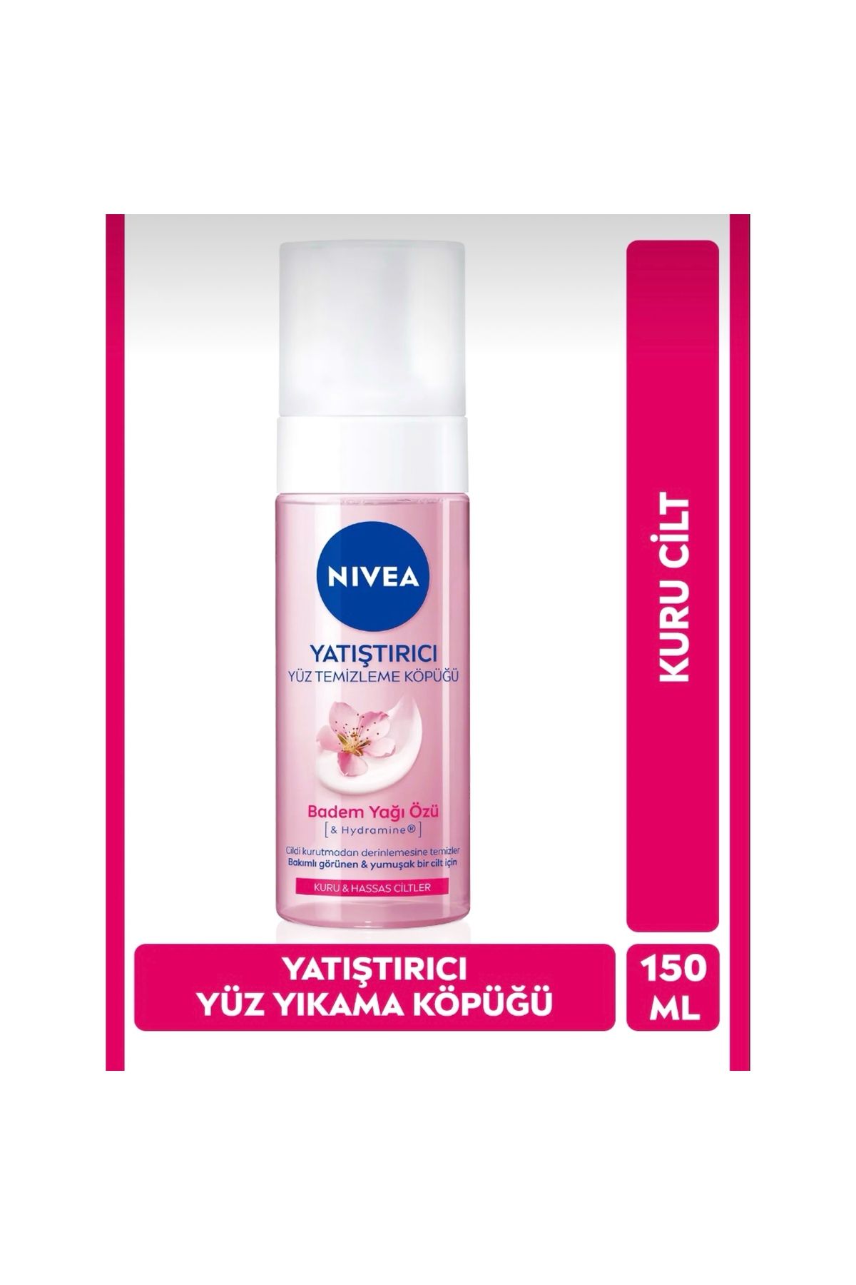 NIVEA Yatıştırıcı Yüz Temizleme Köpüğü 150 ml | Badem Yağlı | Kuru ve Hassas Ciltler İçin