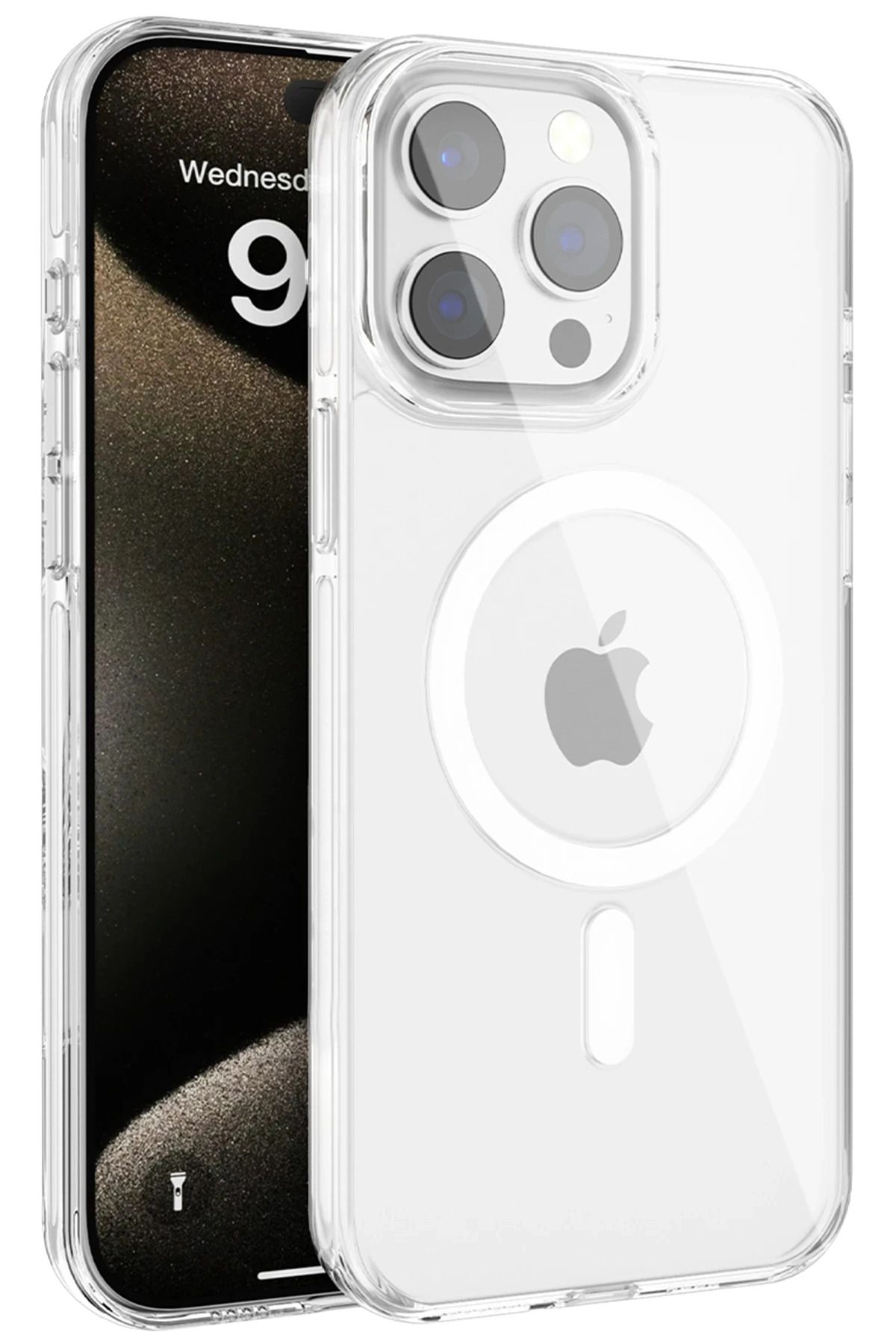 CepteToptan Joko iPhone 15 Pro Max Gleam PC Sert Magsafe Kılıf - Şeffaf