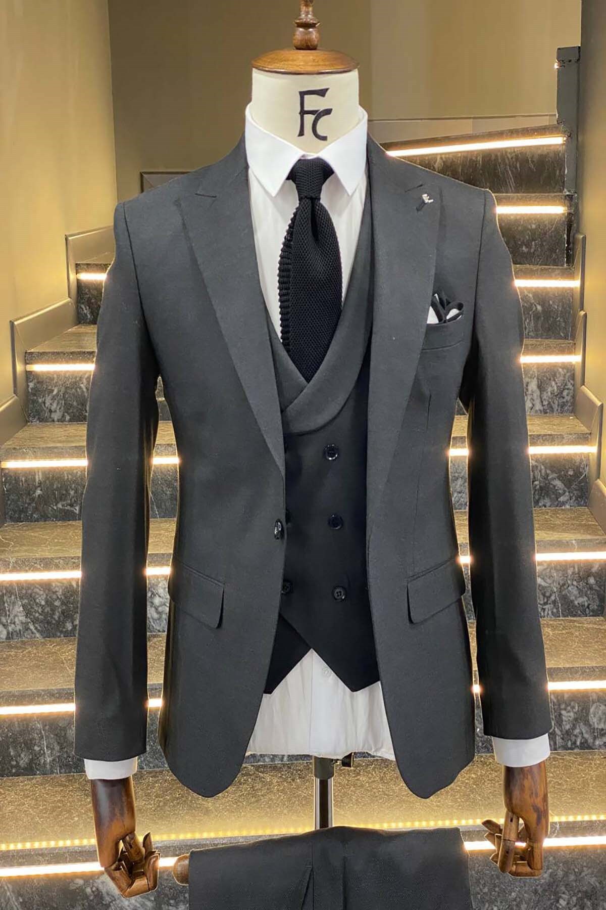 Fc Plus  YELEKLİ ANTRASİT TAKIM ELBİSE - Görsel 2