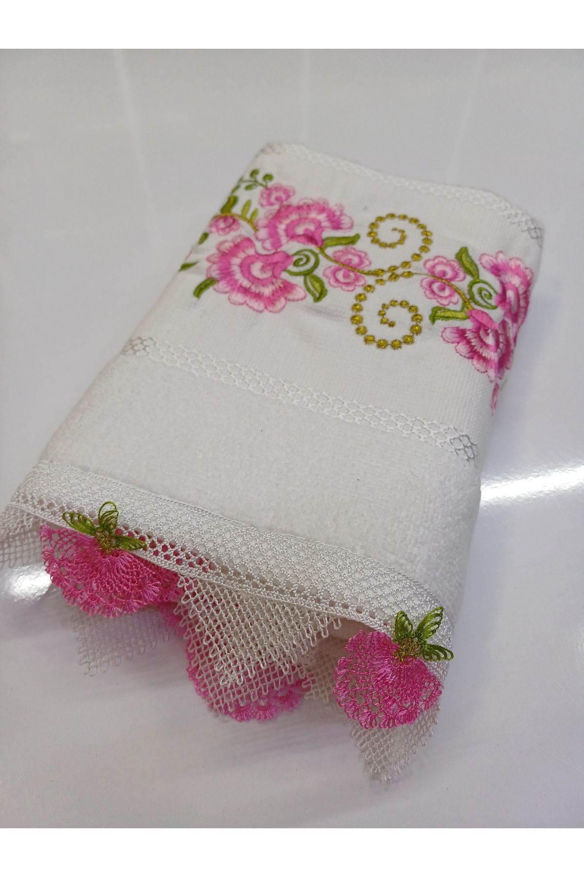 Butik El örgüsü oyalı el havlusu