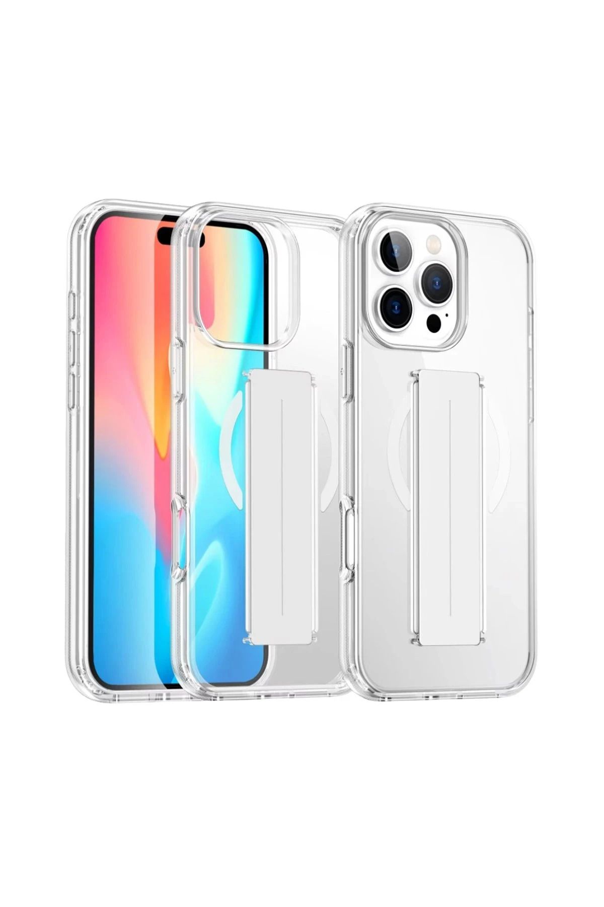 CepteToptan Joko iPhone 16 Pro Max Kılıf Alfa Magsafe Standlı Kapak - Şeffaf