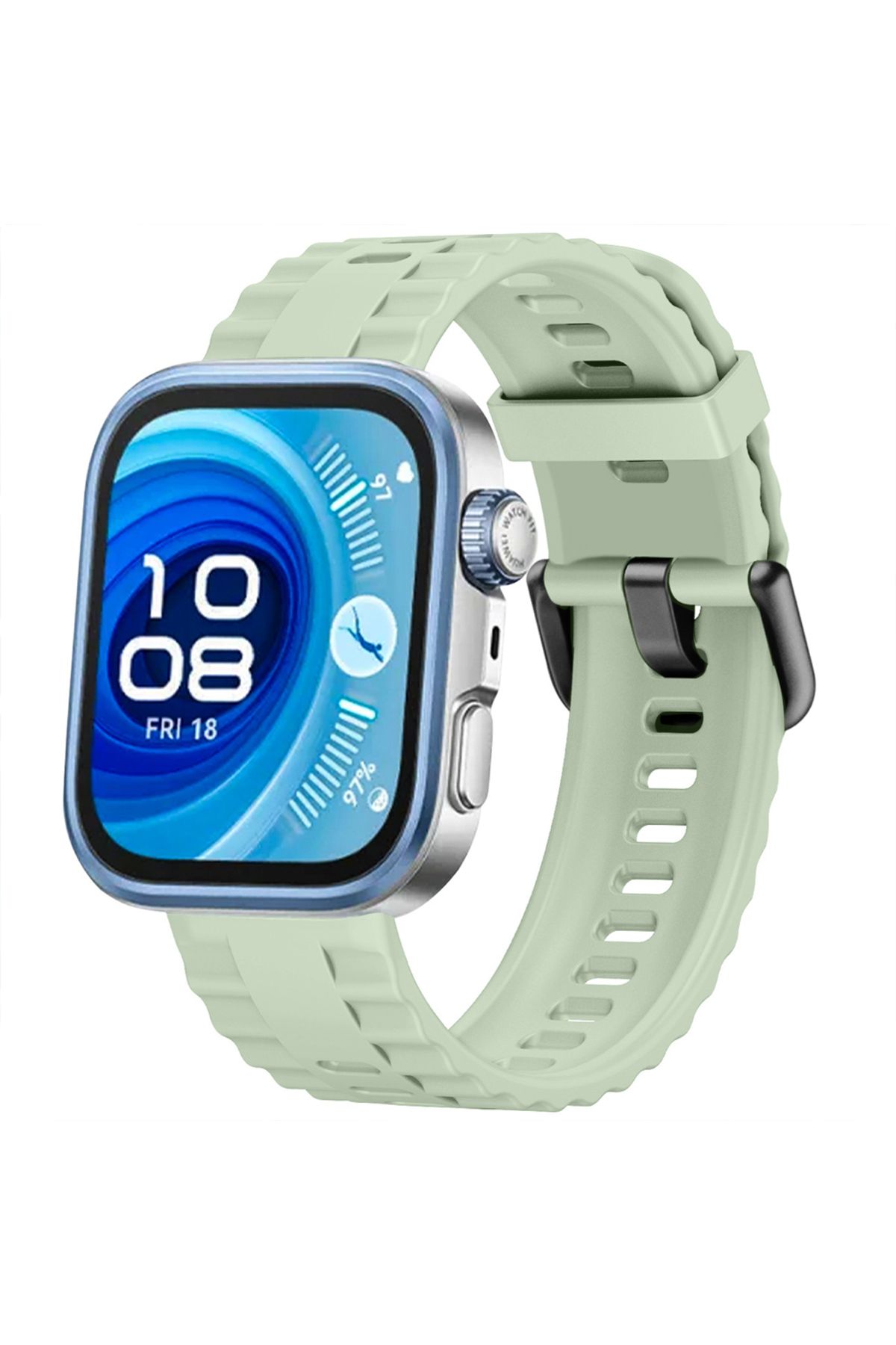 Sneezy Huawei Watch Fit3 Fit 4 Fit 4 Pro İle Uyumlu GlacierFlex Metal Tokalı Spor Silikon Kordon