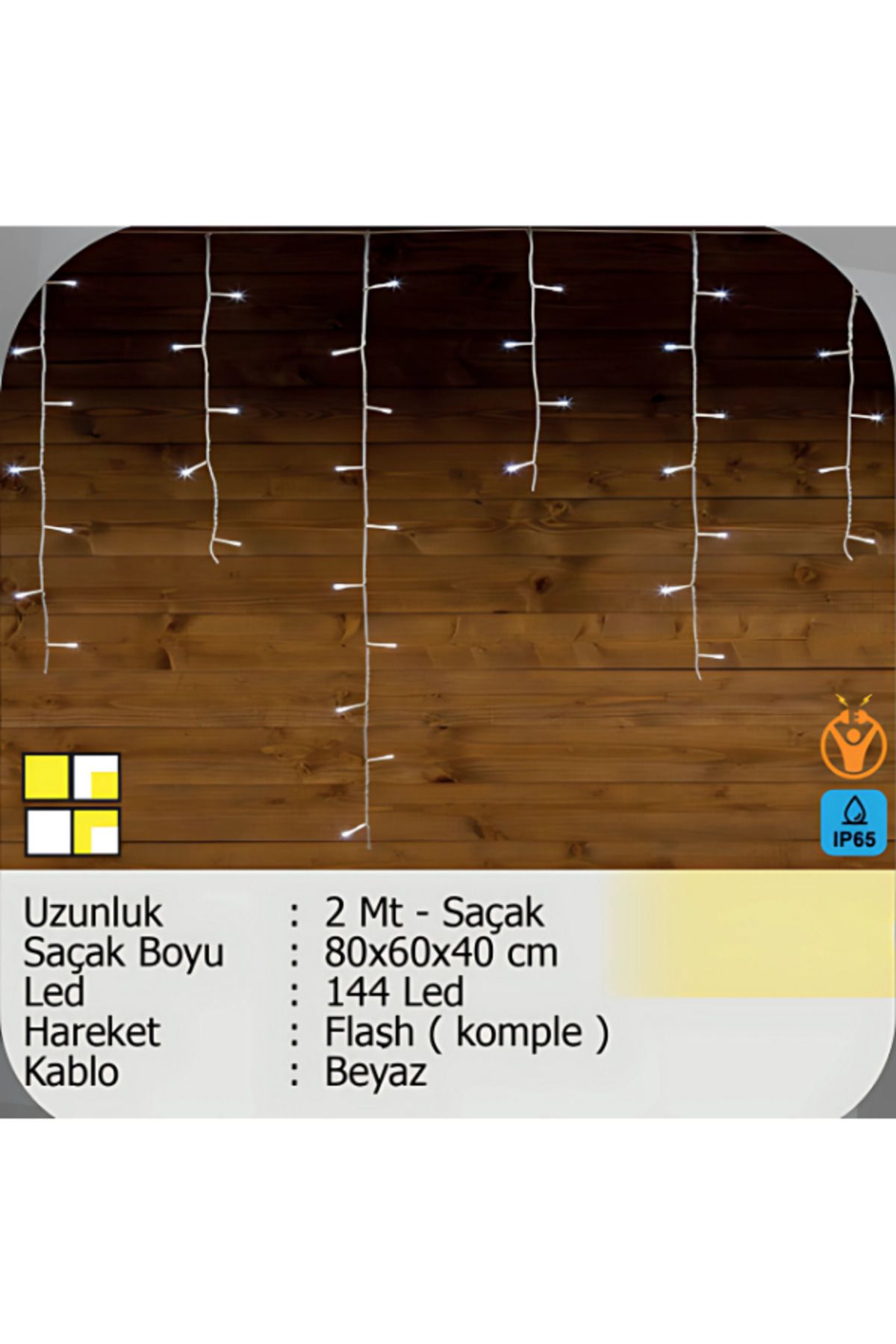 ELKHOUSE ElektrikHouse LED Peri Işığı 144 LED SAÇAK 80x60x40 cm FLASH BEYAZ 2 metre