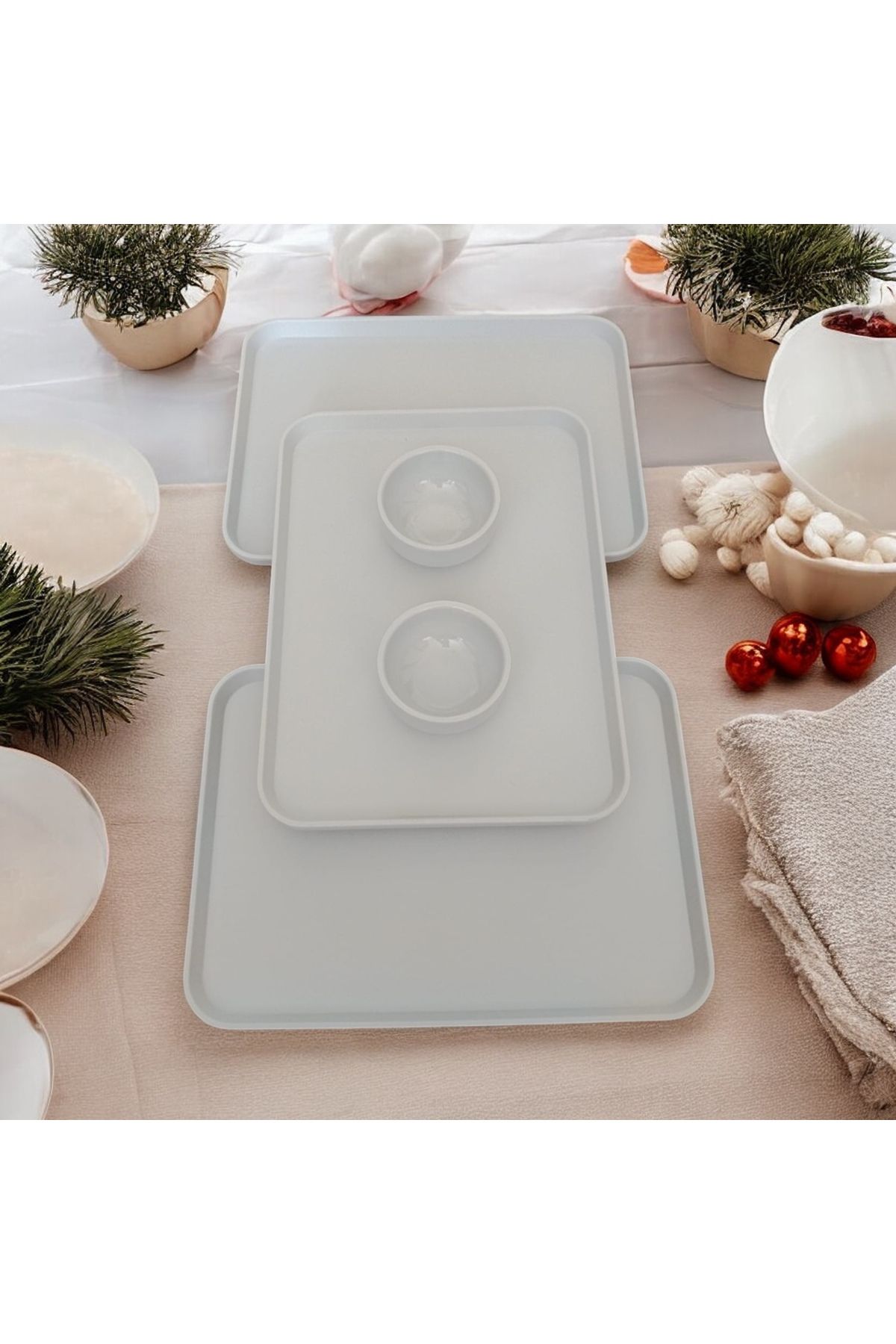 BARITCIOGLU Servis sunum tabağı sunumluk sosluk mezelik 5 li set