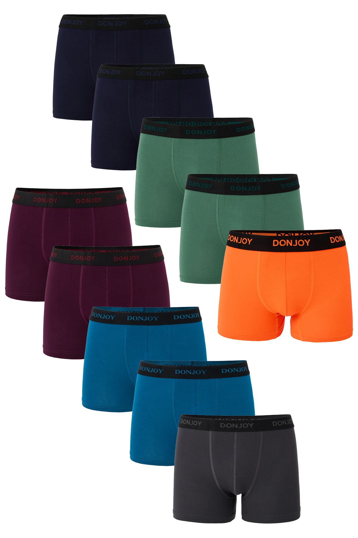 don joy Erkek 10'lu Pamuklu Penye Beli Lastikli Boxer
