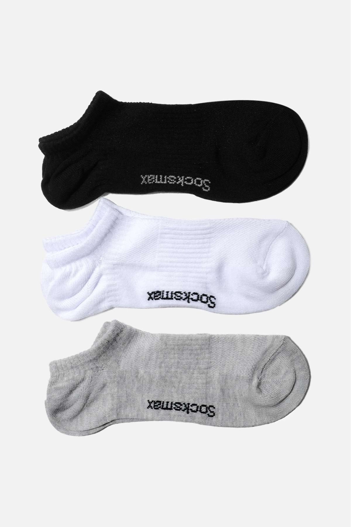 SOCKSMAX 2228 3 Lü Siyah Beyaz Gri Patik Çorap 36-40