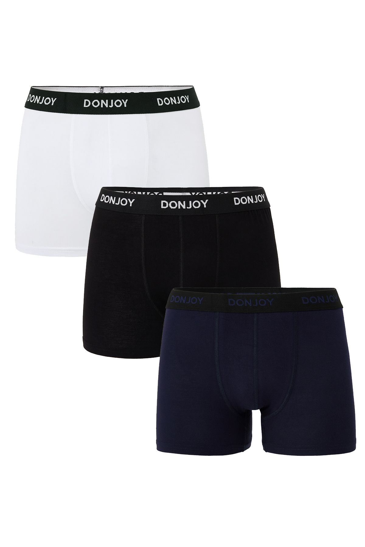 don joy Erkek 3'lü Pamuklu Penye Beli Lastikli Boxer