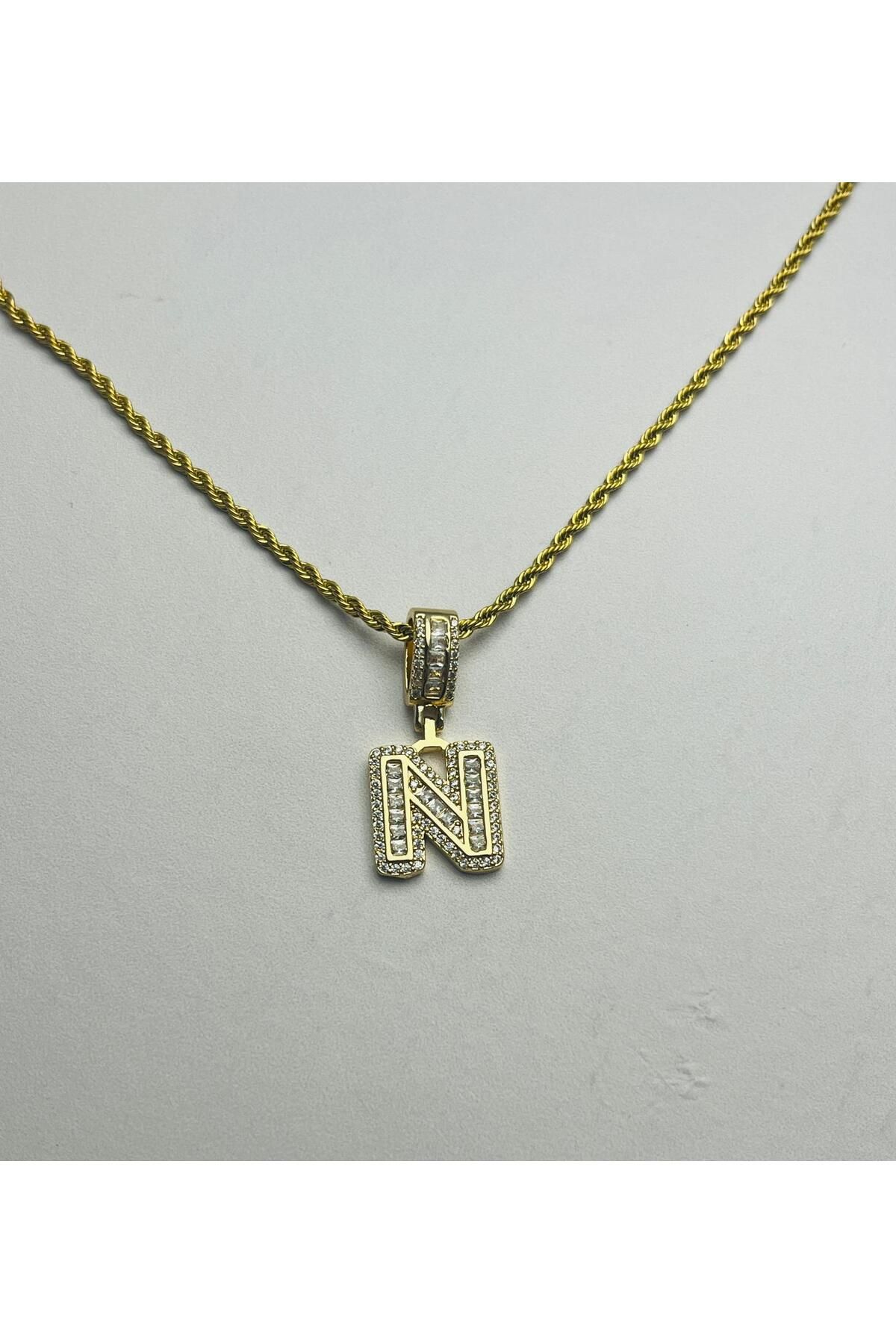 ASİN ACCESSORİES Burgu Zincir Harf Kolye