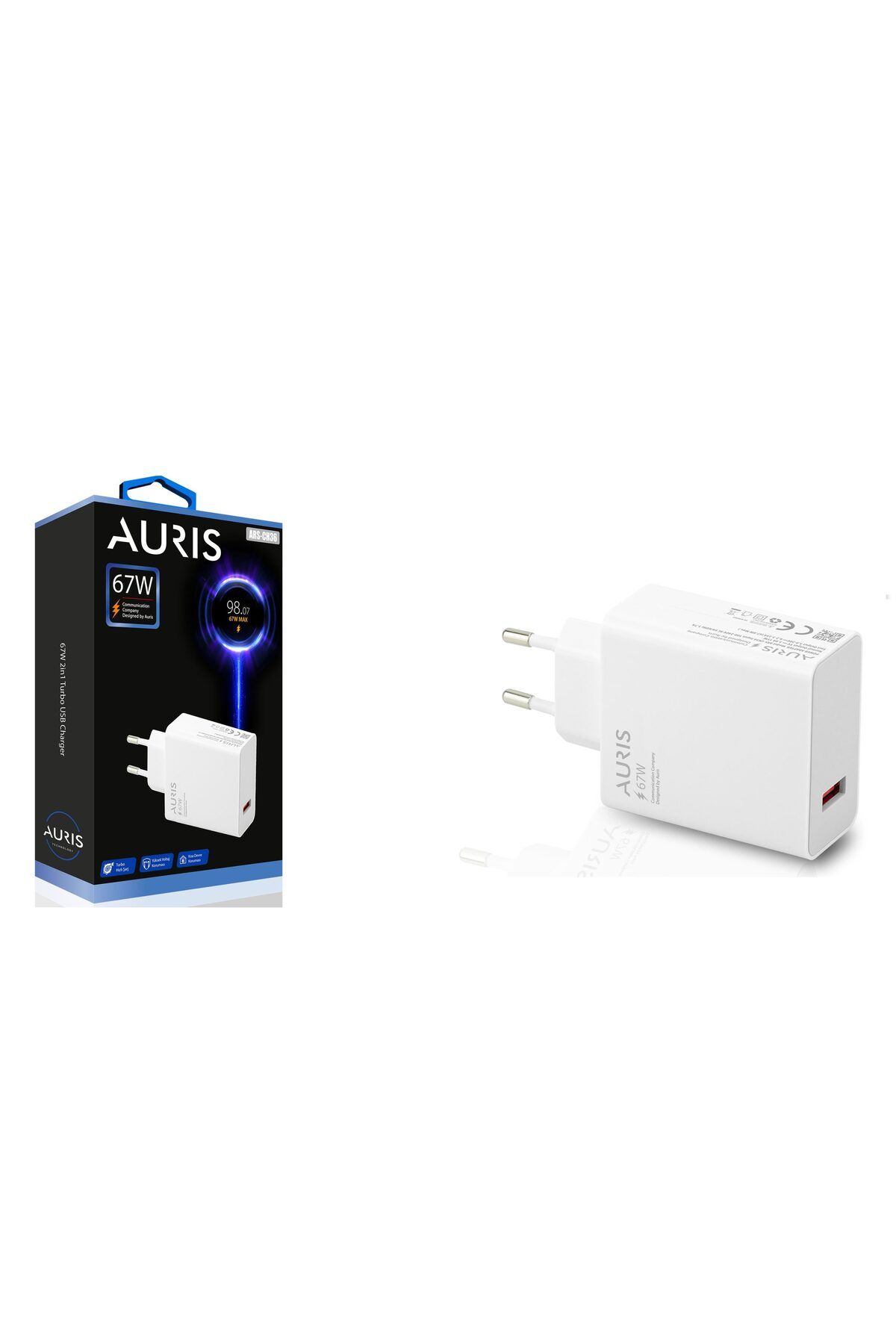 Auris CH36 Saliseli 67W Şarj Adaptörü