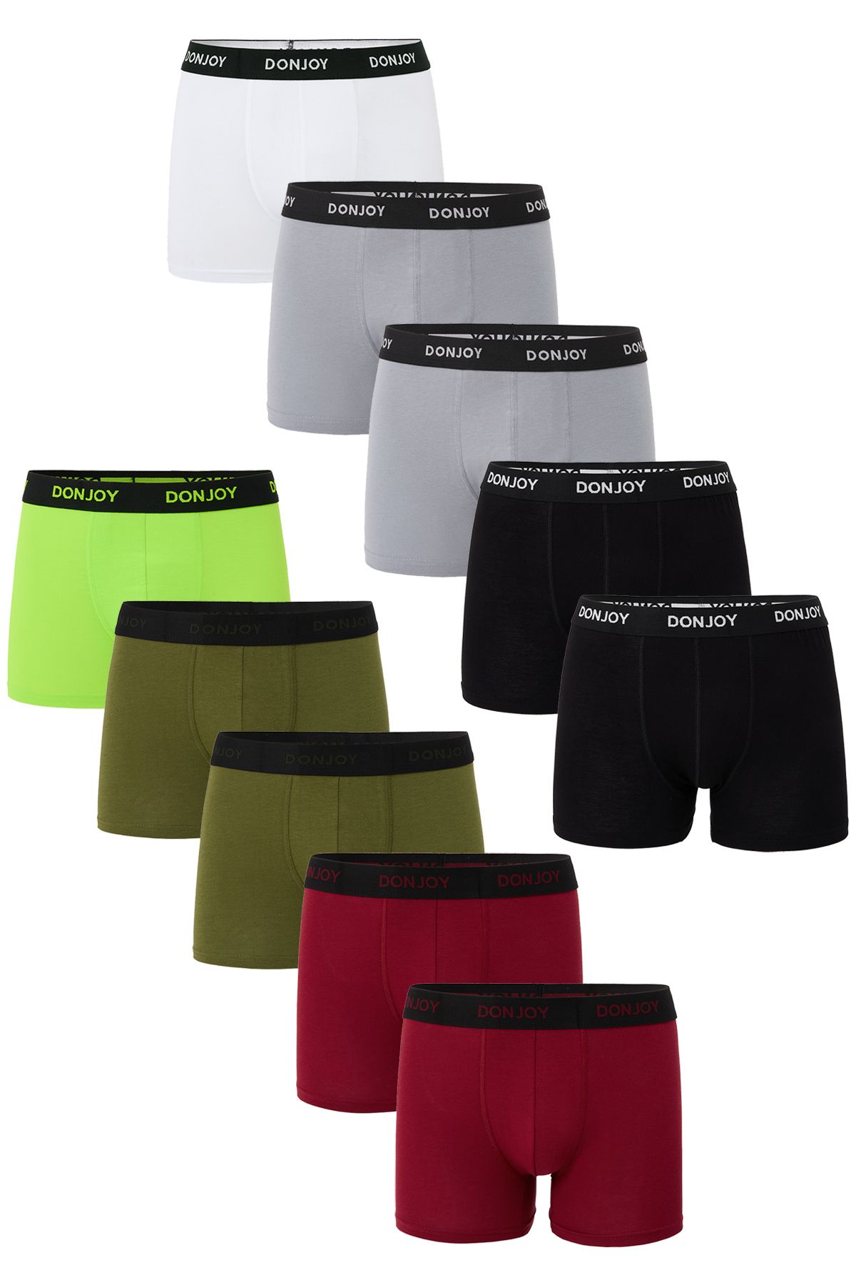 don joy Erkek 10'lu Pamuklu Penye Beli Lastikli Boxer