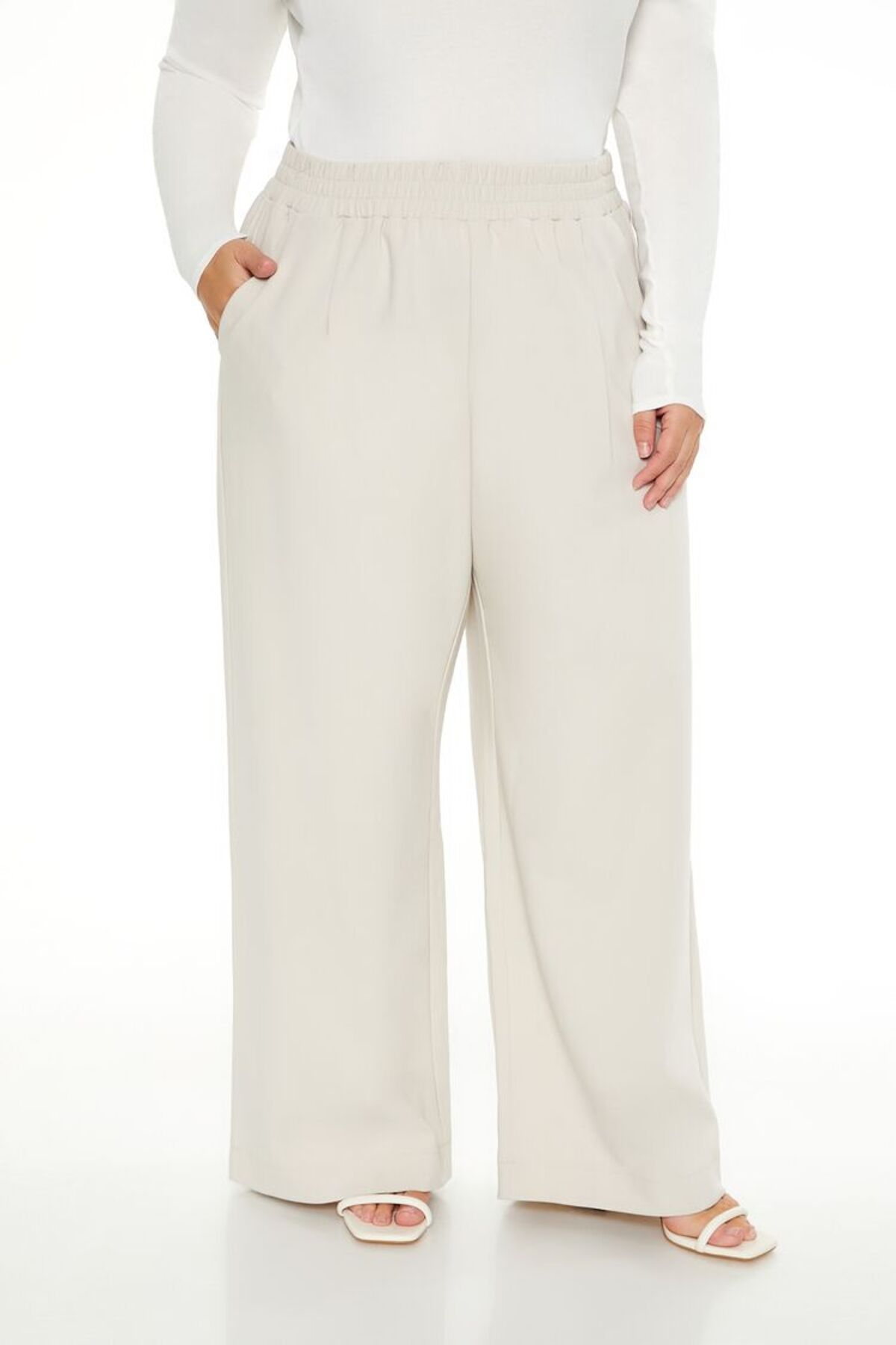 Forever 21 Plus Size High-Rise Wide-Leg Pantolon