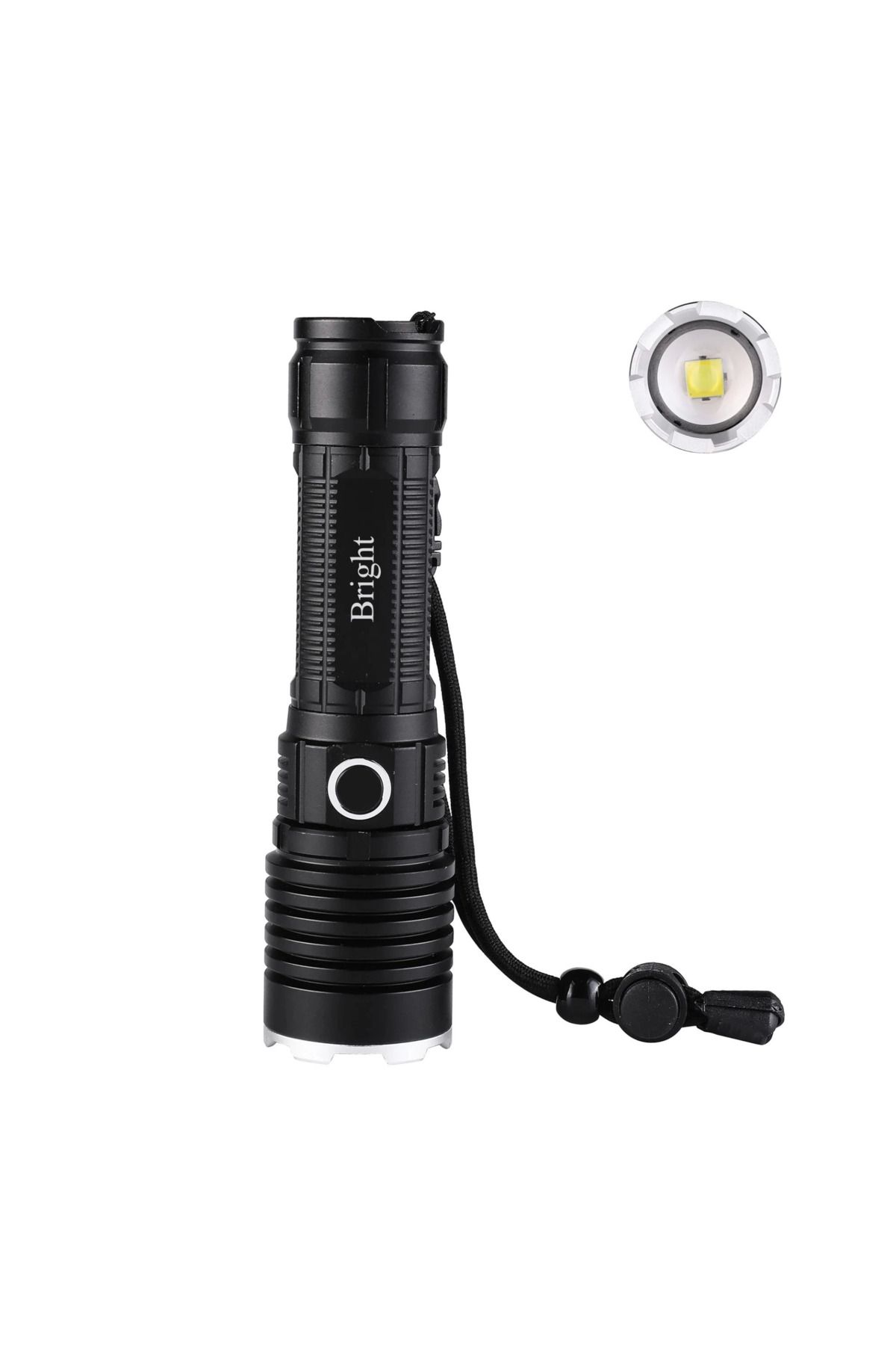Serero Bright Ght-5761 Xp90 Led 3 Mod Zoomlu Yağmur Suyu Geçirmez Şarjlı El Feneri 26650 Pilli