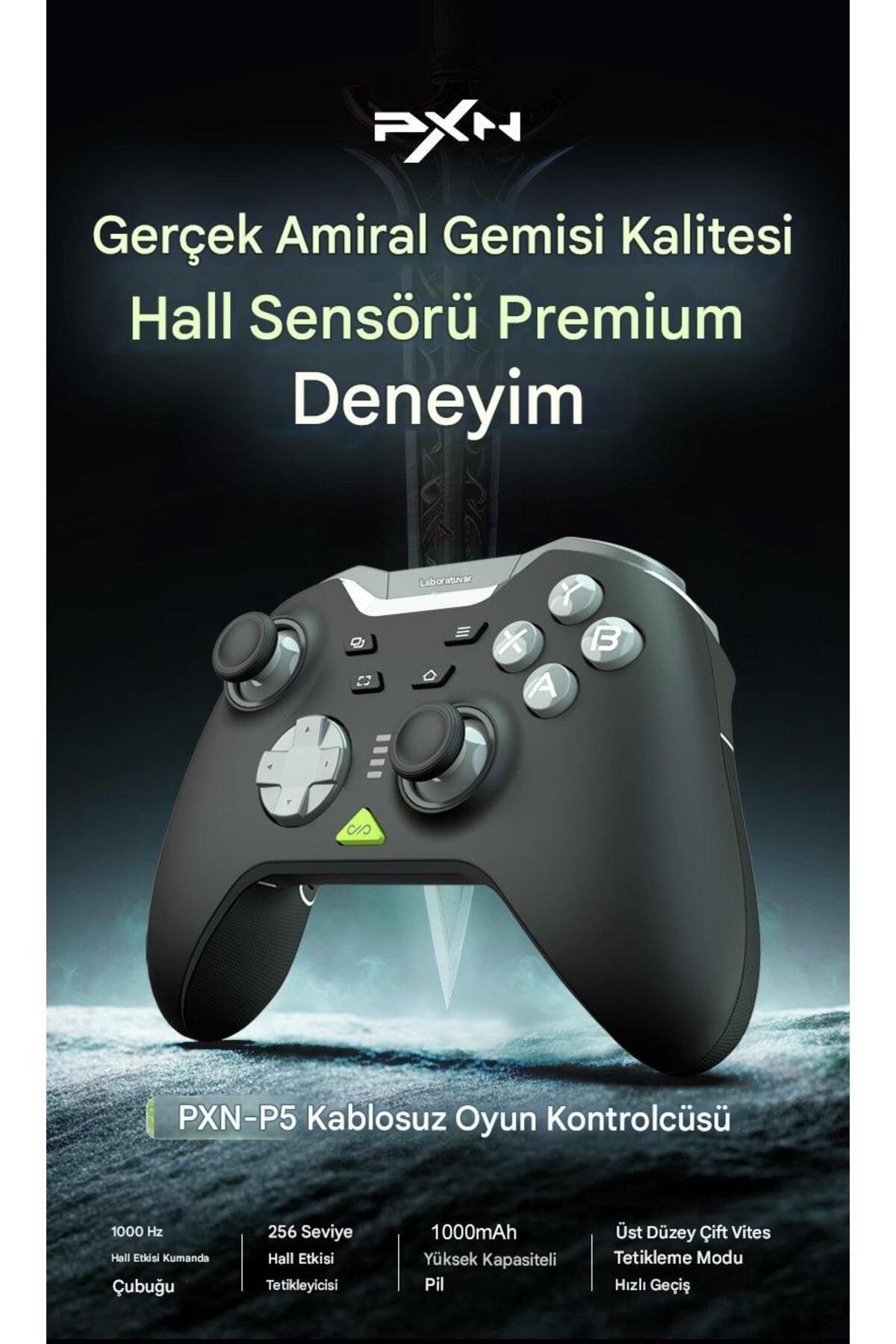pxn P5 Kablosuz Oyun Denetleyicisi Hall Etkisi Gamepad Joystick Oyun Kolu Swtich/PC/iOS/Android