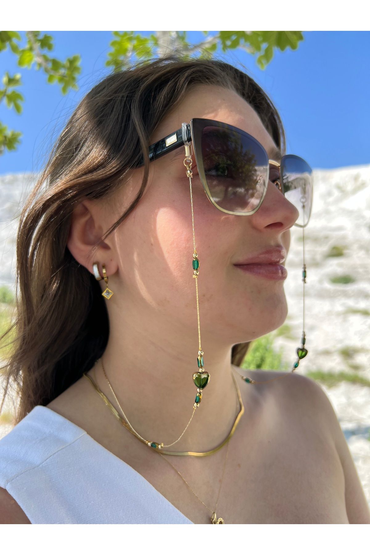 glasses accessory Gözlük zinciri gözlük askısı kalpli şık tasarım