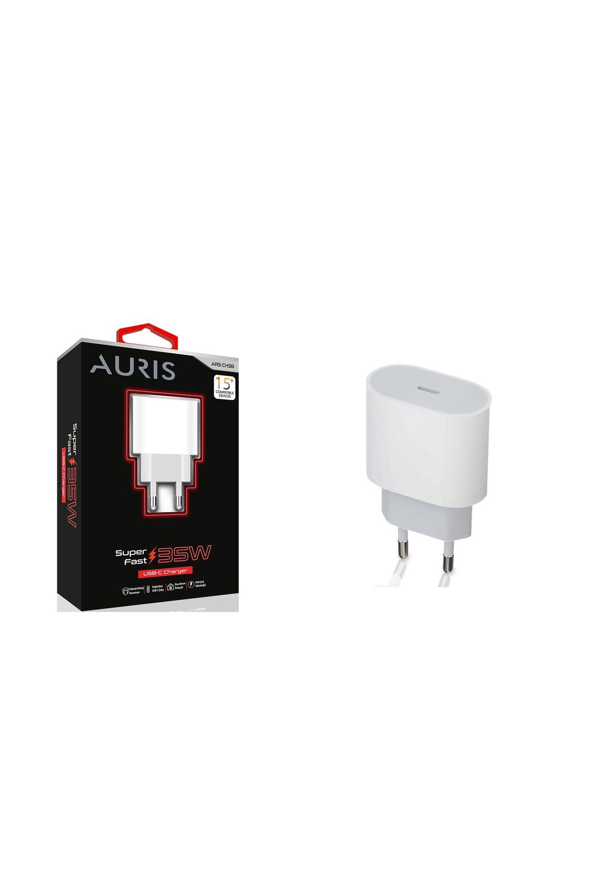 Auris ARS-CH38 Kafa Type-C 35W Fast IPHONE15 Uyumlu