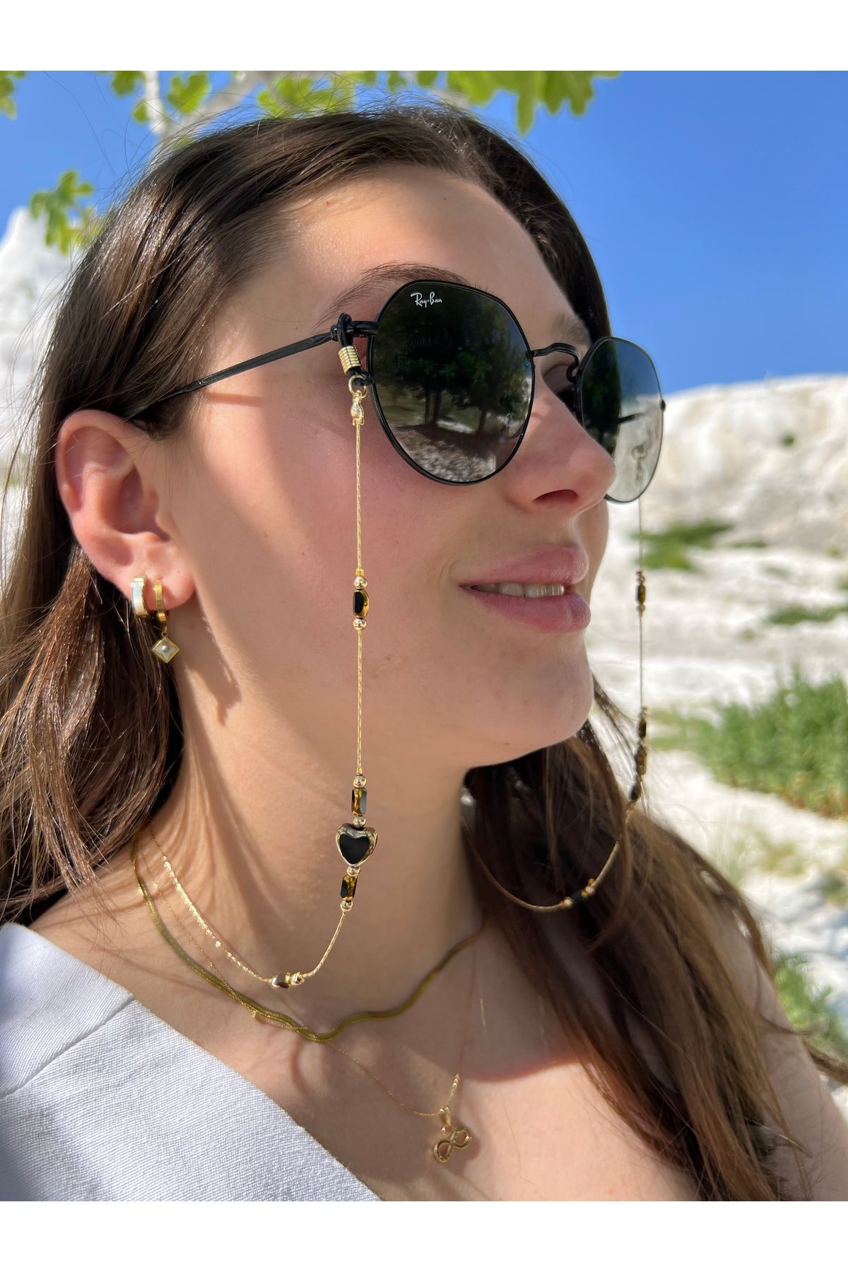 glasses accessory Gözlük zinciri gözlük zinciri kalpli şık tasarım