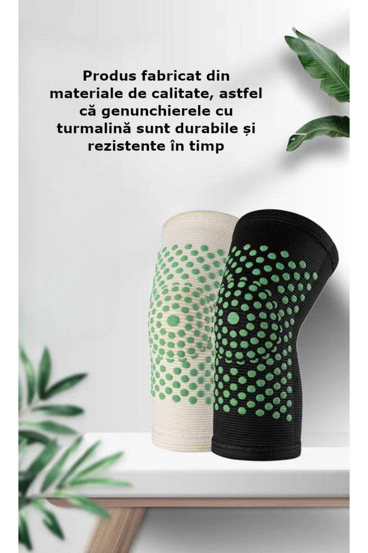Influential Tech-Tourmaline Knee Pads Set, Elastic, Self-Heating, Medium Length, Unisex, Universal Size, 2 pcs 5