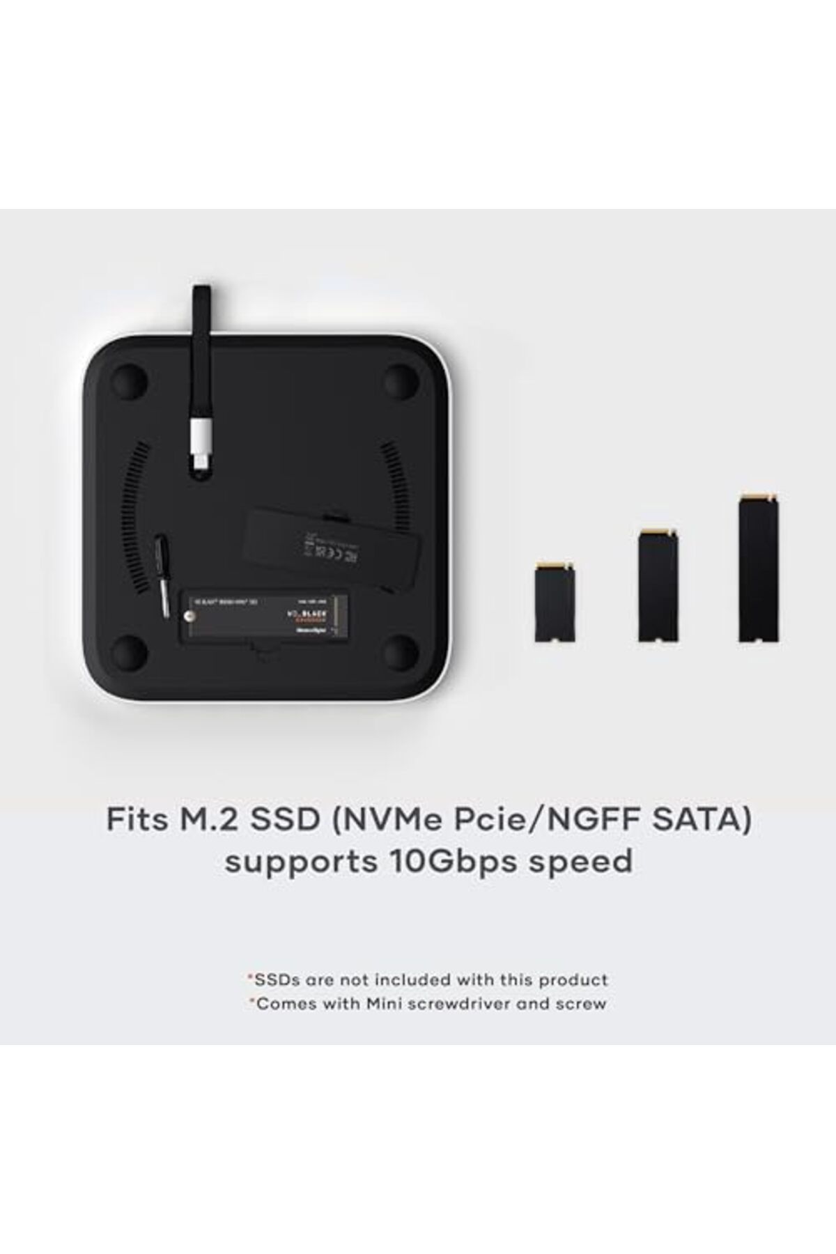 Satechi-Satechi Mac Mini Hub & Stand with SSD Enclosure for NVME/SATA M.2 4
