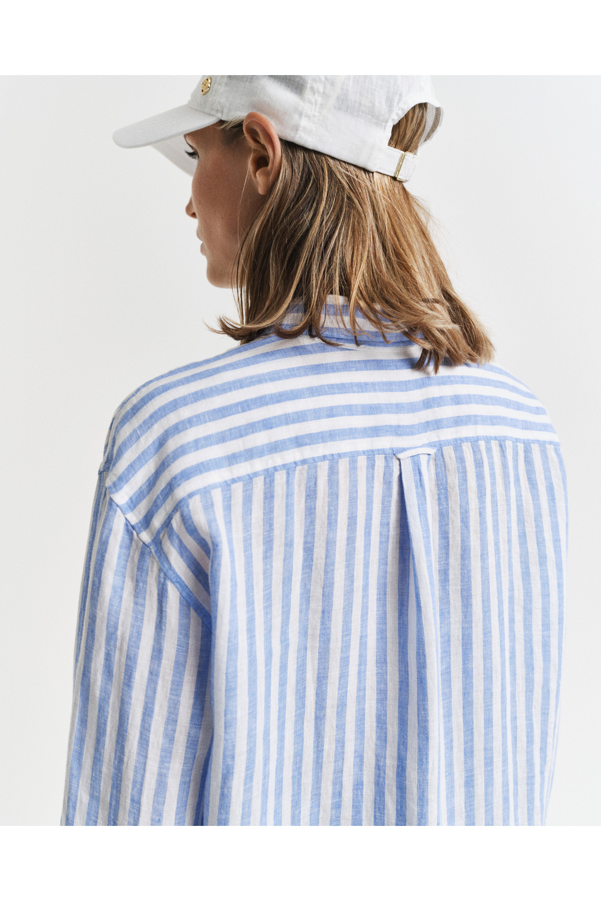 Gant  Kadın Mavi Relaxed Fit Klasik Yaka Çizgili Gömlek - Görsel 6