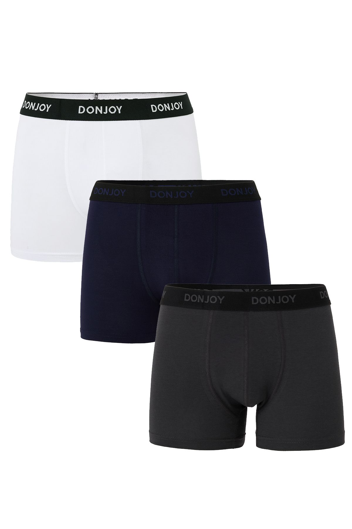 don joy Erkek 3'lü Pamuklu Penye Beli Lastikli Boxer