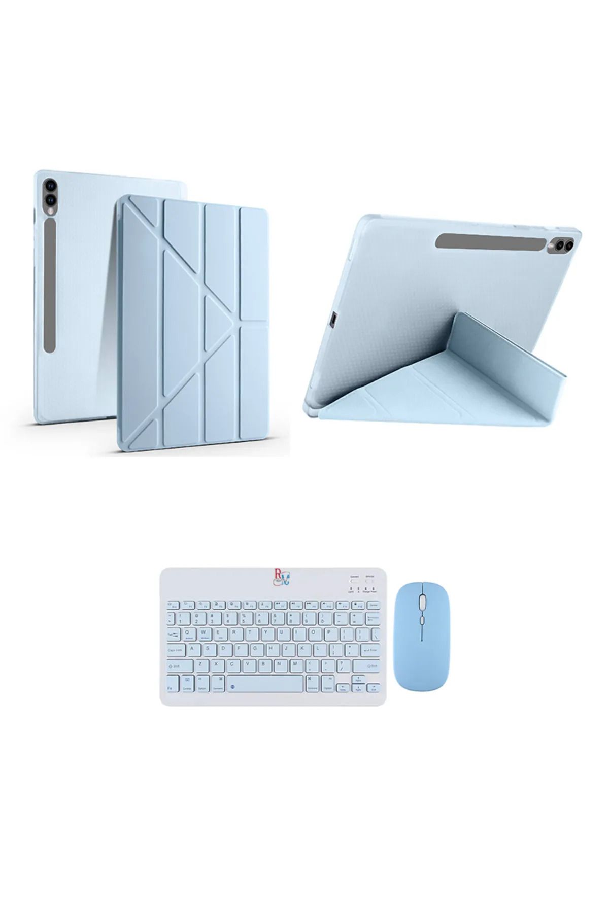redmud teknoloji Samsung Galaxy Tab S9 FE Plus X610 12.4 inç İle Uyumlu Standlı Kılıf Ve Klavye Mouse 2 li Set