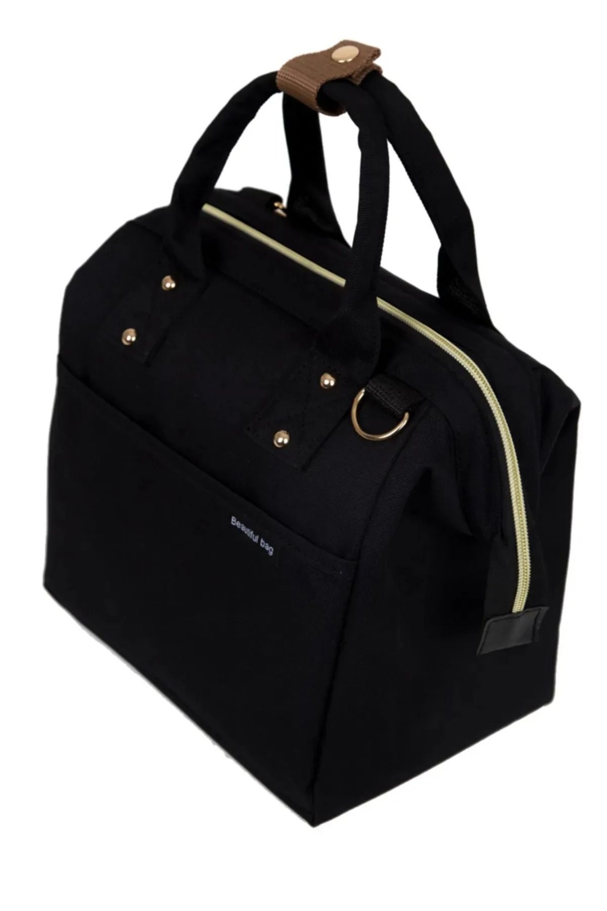 beautiful bag Isı Yalıtımlı Su Geçirmez Termal Çanta Yemek Taşıma Beslenme Çantası Gold Fermuarlı
