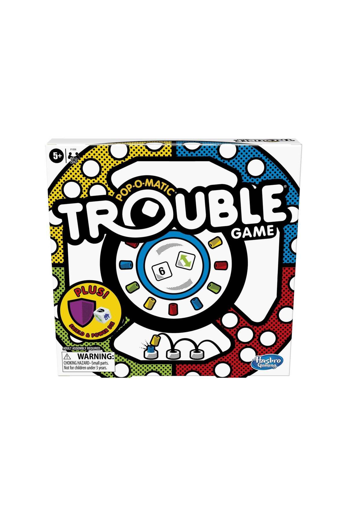 Hasbro Gaming-Trouble Board Game, Includes Bonus Power Die and Shield, Family Game for 2-4 Players, Ages 5 and Up 4