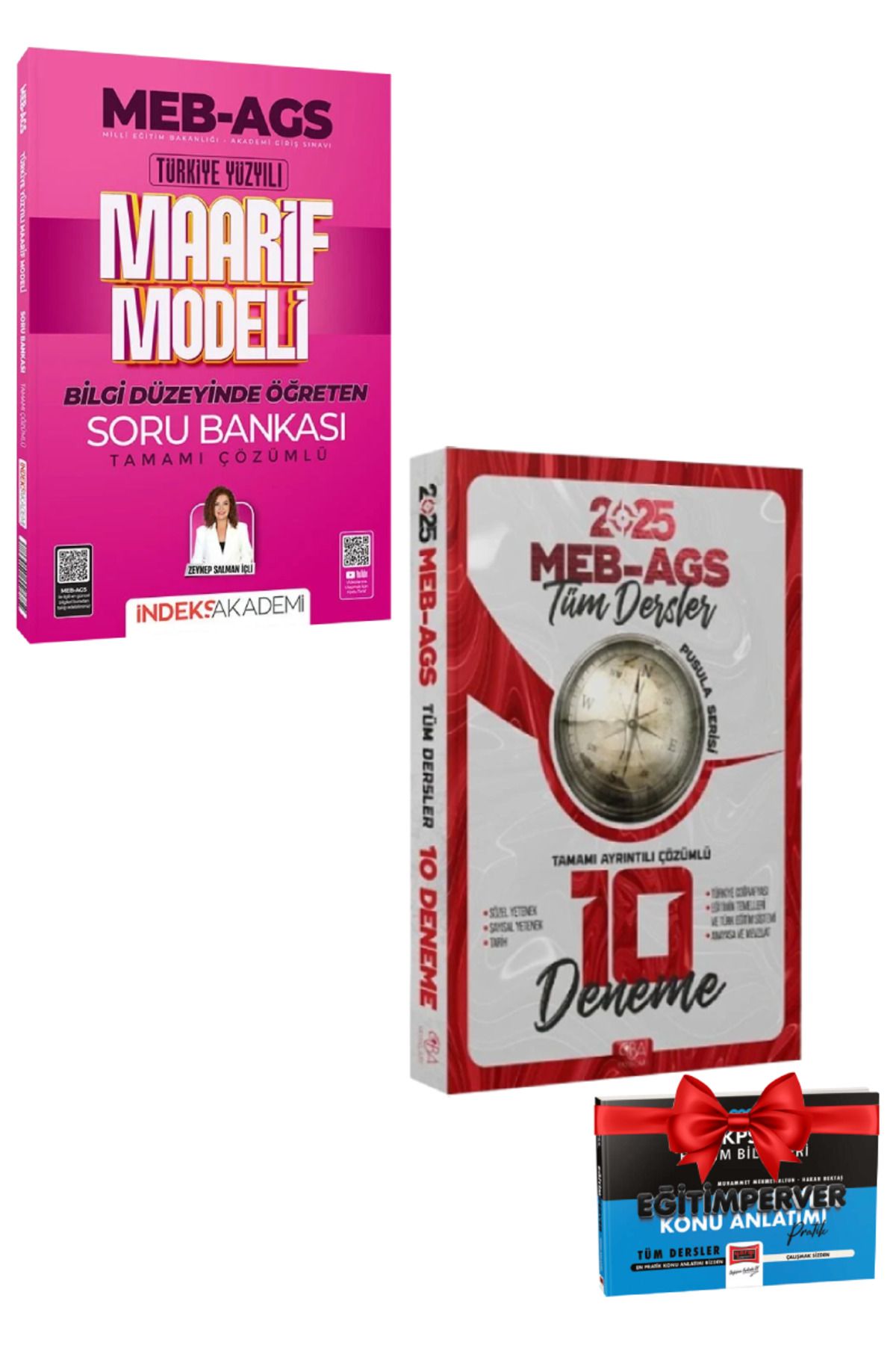 İndeks Akademi 2025 MEB AGS Maarif Modeli Soru Bankası Zeynep Salman İçli + CBA 2025 MEB AGS Tüm Dersler 10 Deneme