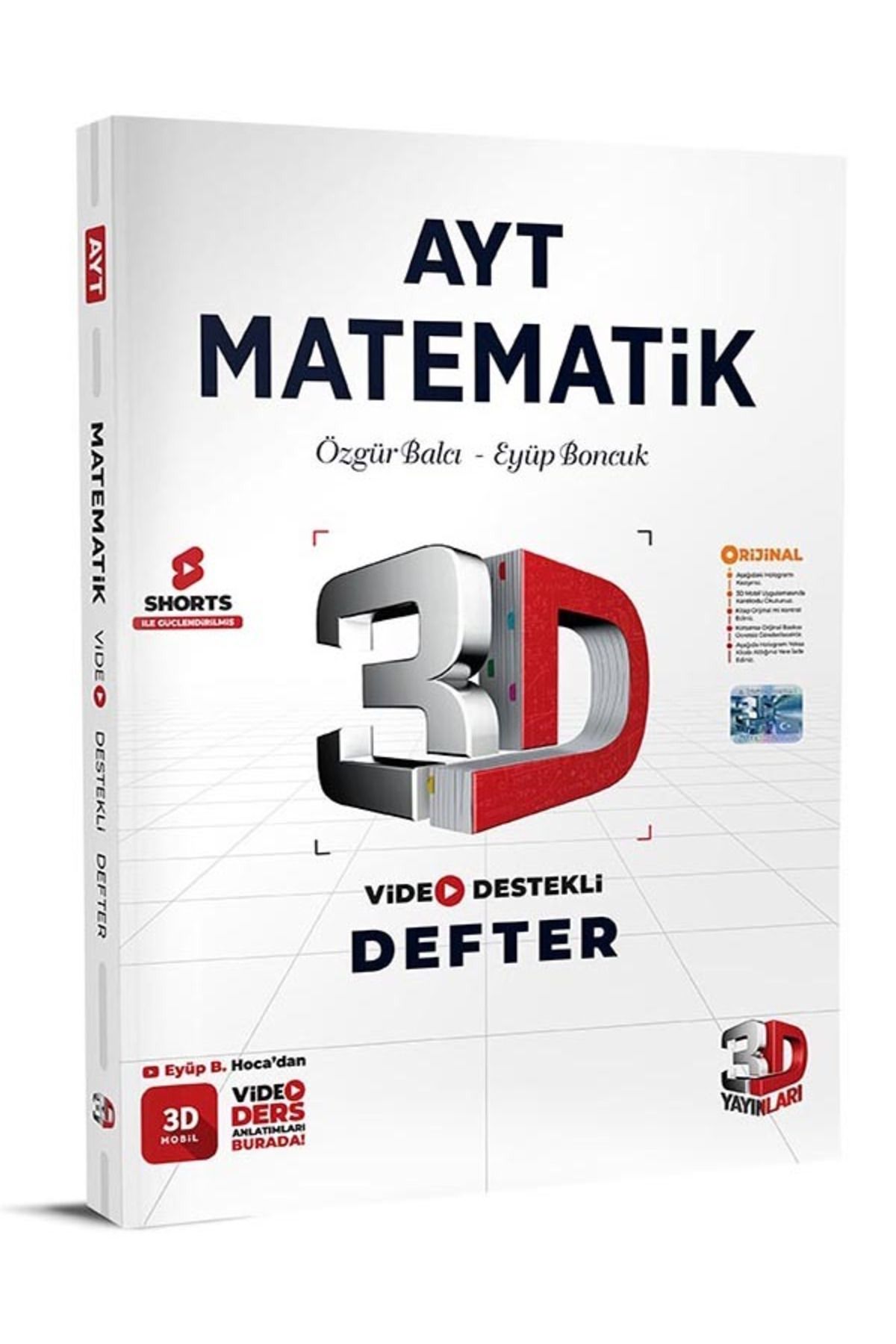 Efsane Yayınları 3D AYT MATEMATİK Video Destekli Defter / Video Ders Anlatımlı