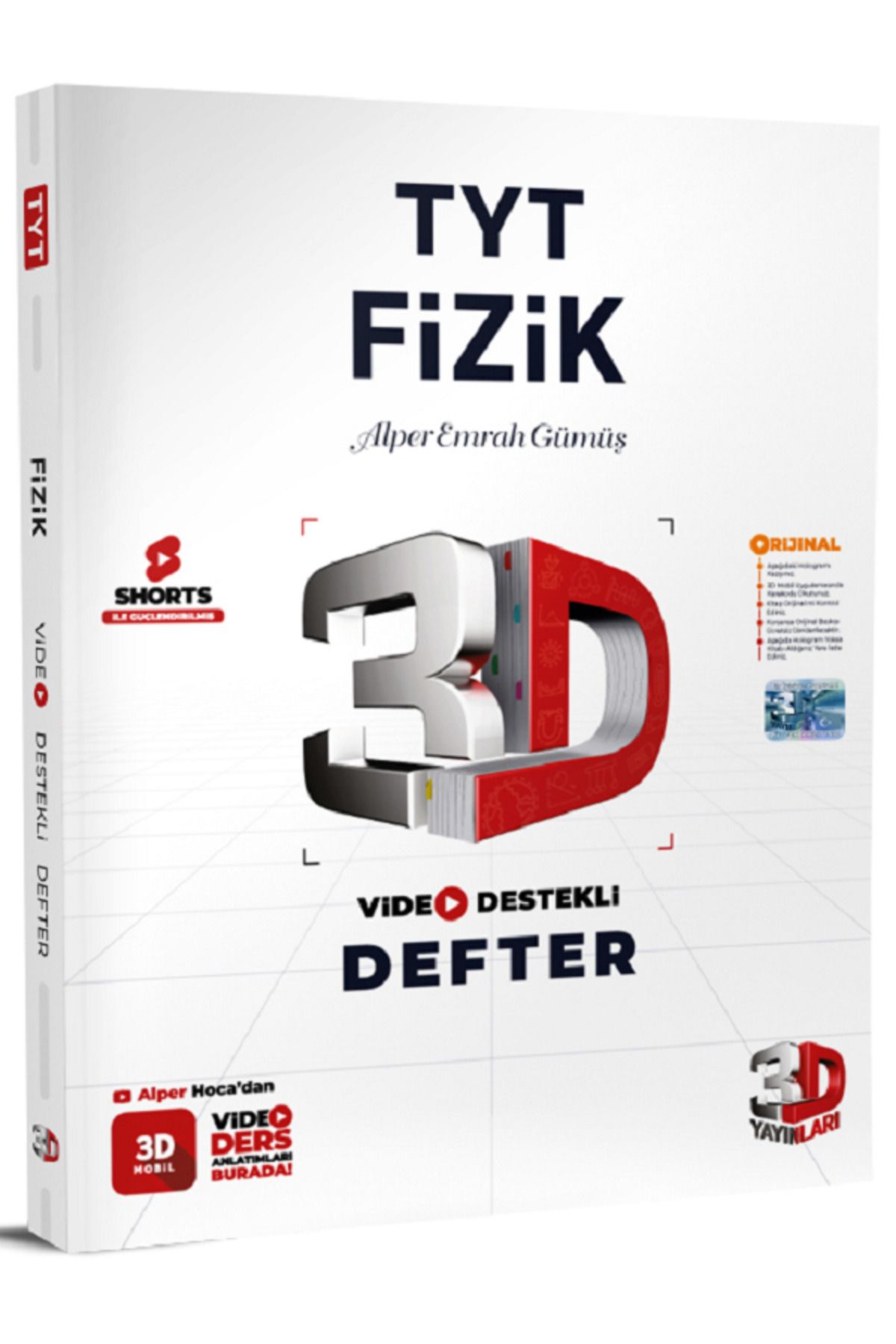 Efsane Yayınları 3D TYT FİZİK Video Destekli Defter / Video Ders Anlatımlı