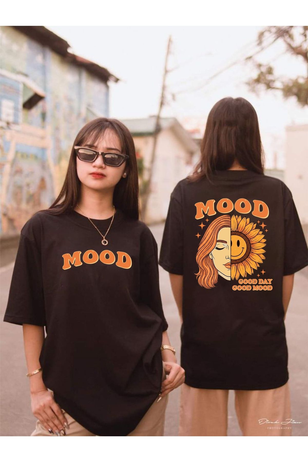 estilowear Kadın Oversize Baskılı Pamuklu T-shirt Model 1029