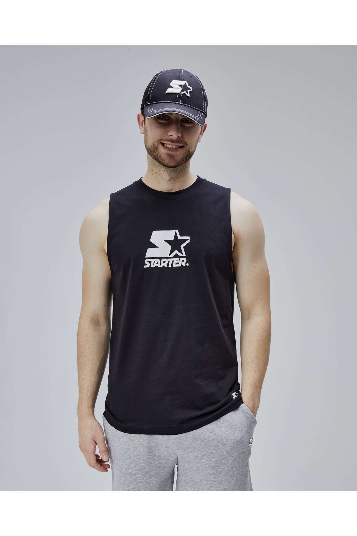 Starter GONZALE Siyah Bisiklet Yaka Baskılı Oversize Erkek Tshirt