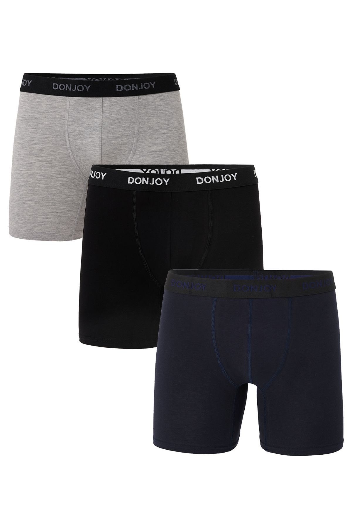 don joy Erkek 3'lü Penye Pamuklu Beli Lastikli Boxer