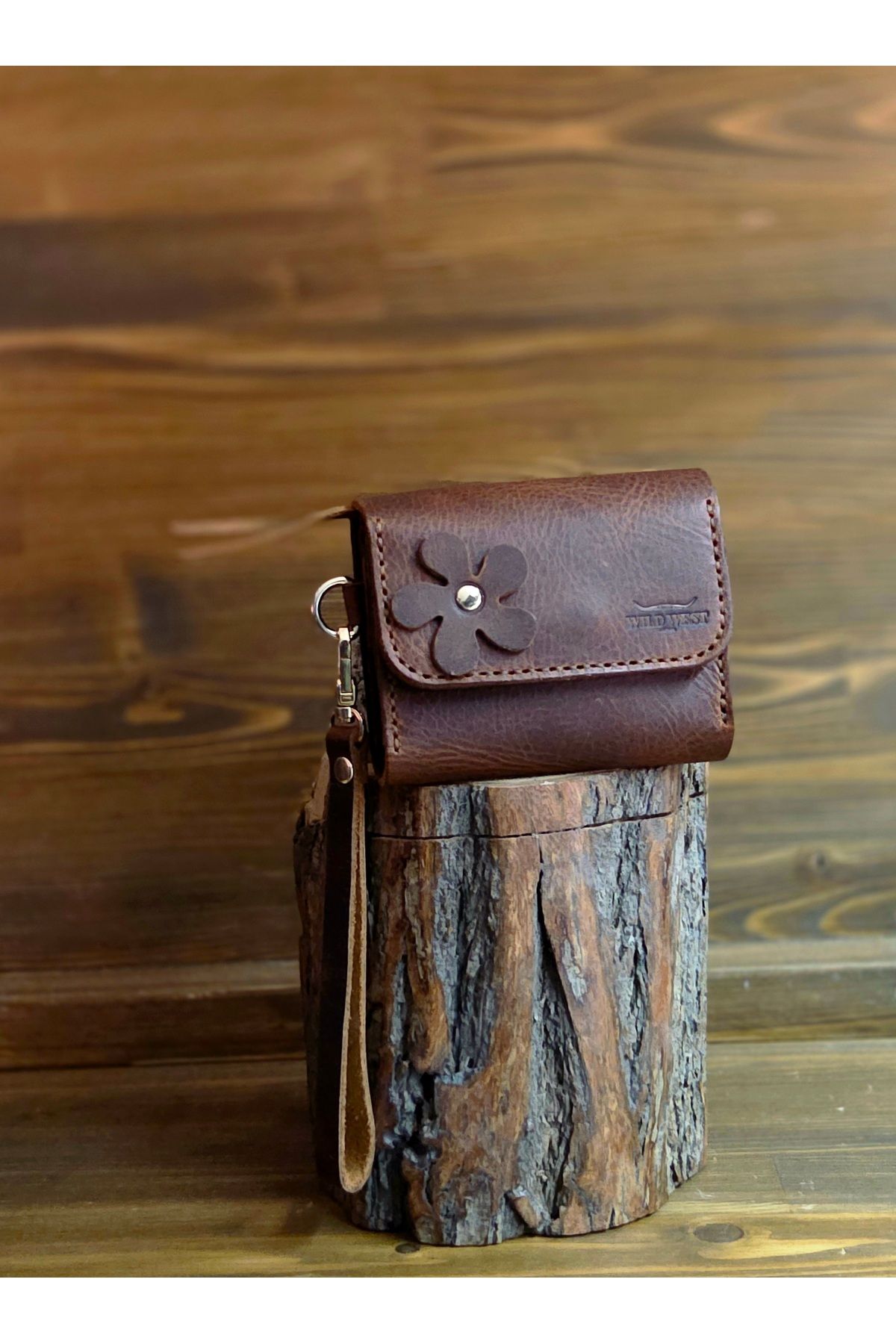 Wild West Crafted Briddle Rose Minimal Bilek Askılı Kadın Cüzdan