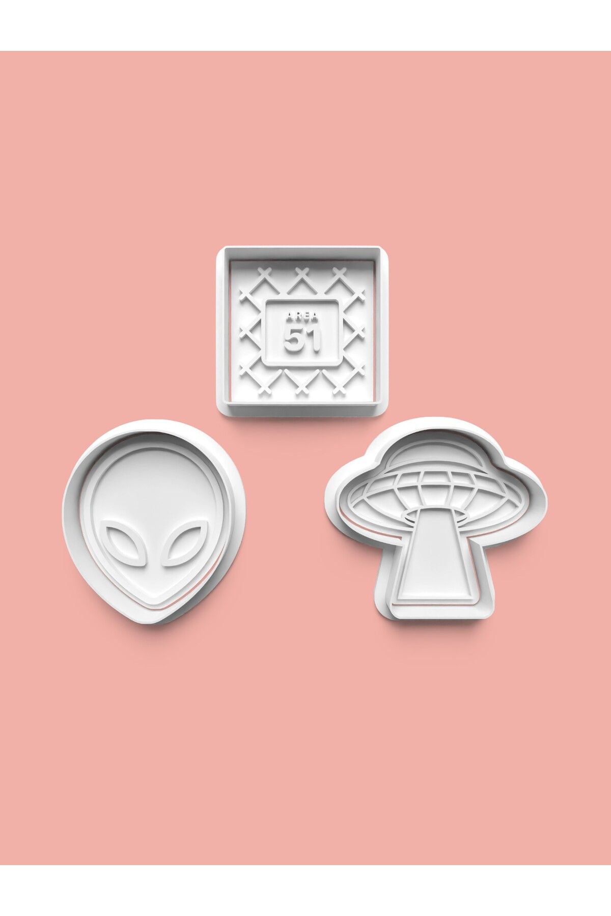 AKTASTORE Ufo Kurabiye Kalıbı Ve Şeker Hamuru Kalıbı 3'lü set
