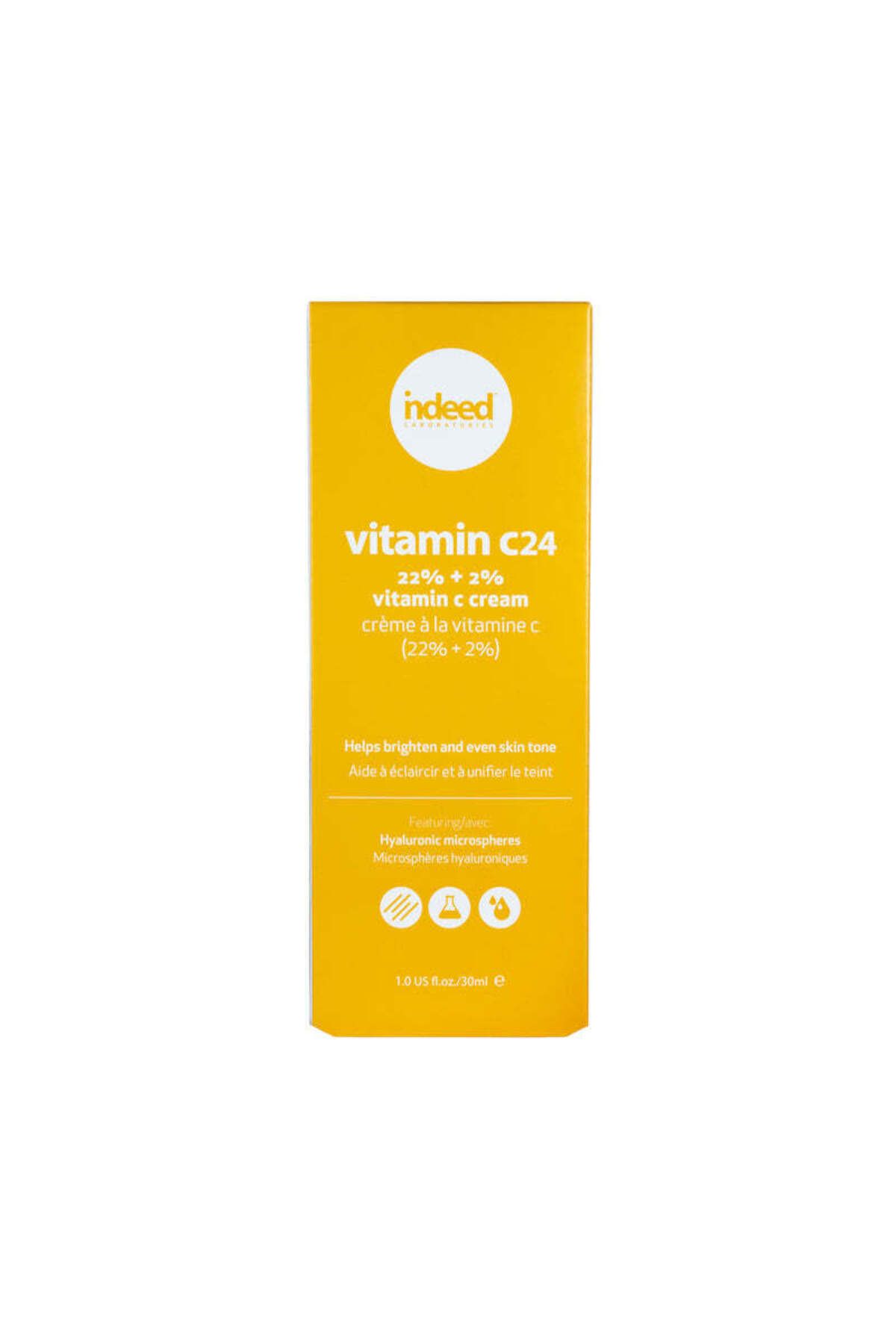 Indeed Labs-Vitamin C24, Face Cream with 22% Vitamin C + 2% Hyaluronic Acid, Indeed Labs, 30 ml 2